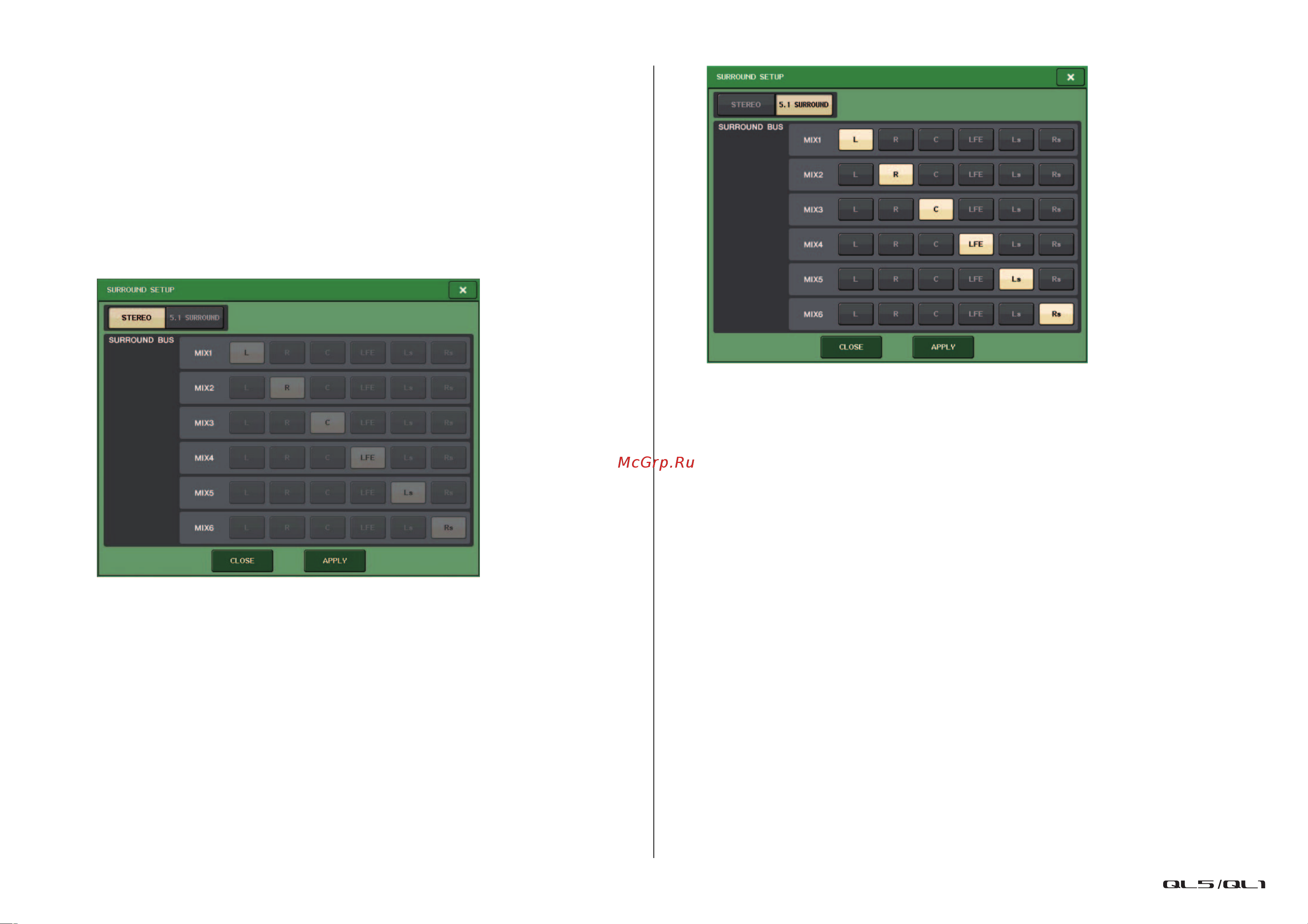 Yamaha QL1 [205/324] Поле bus setup настройка шины