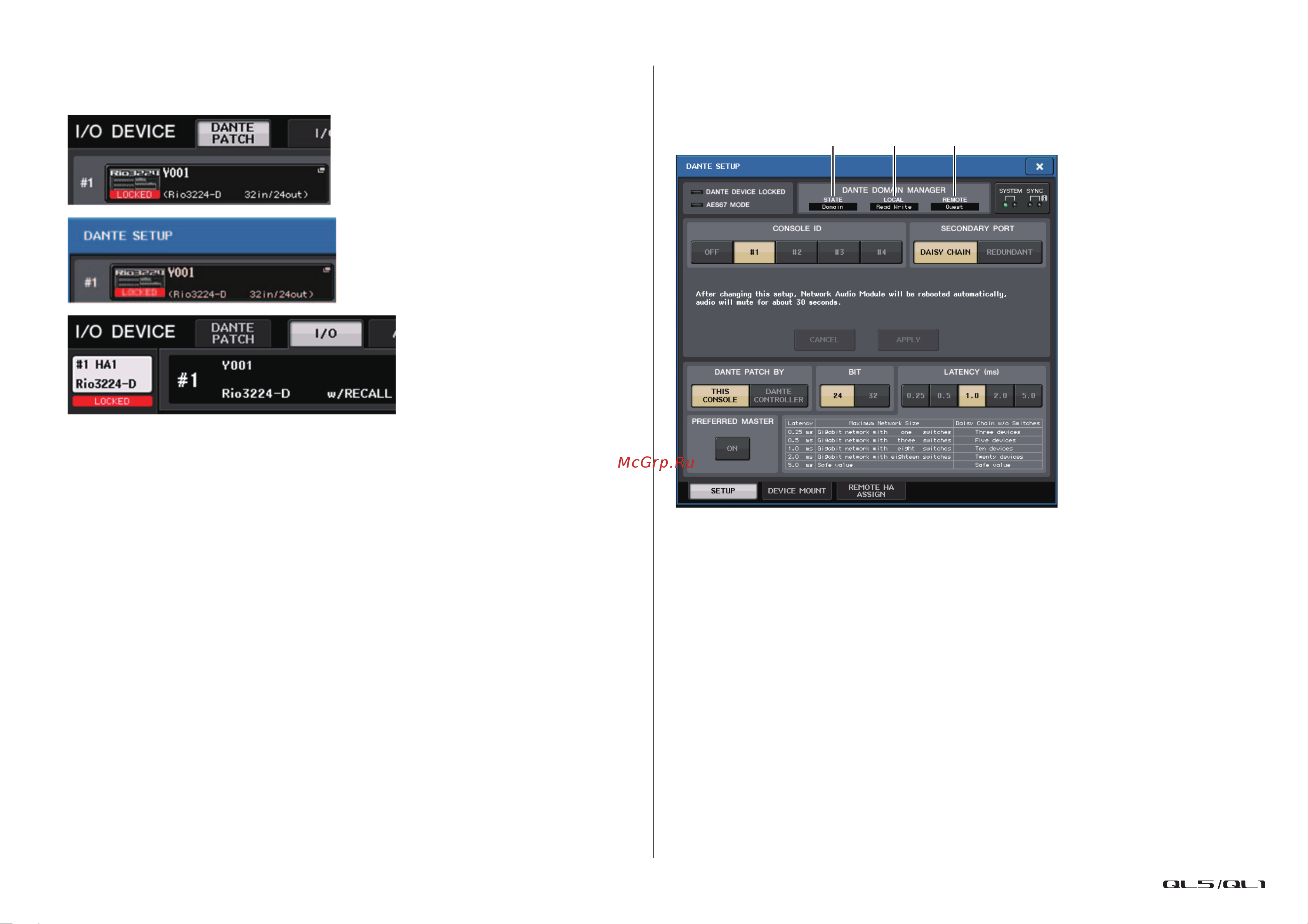 Yamaha QL1 [247/324] Поддержка dante domain manager