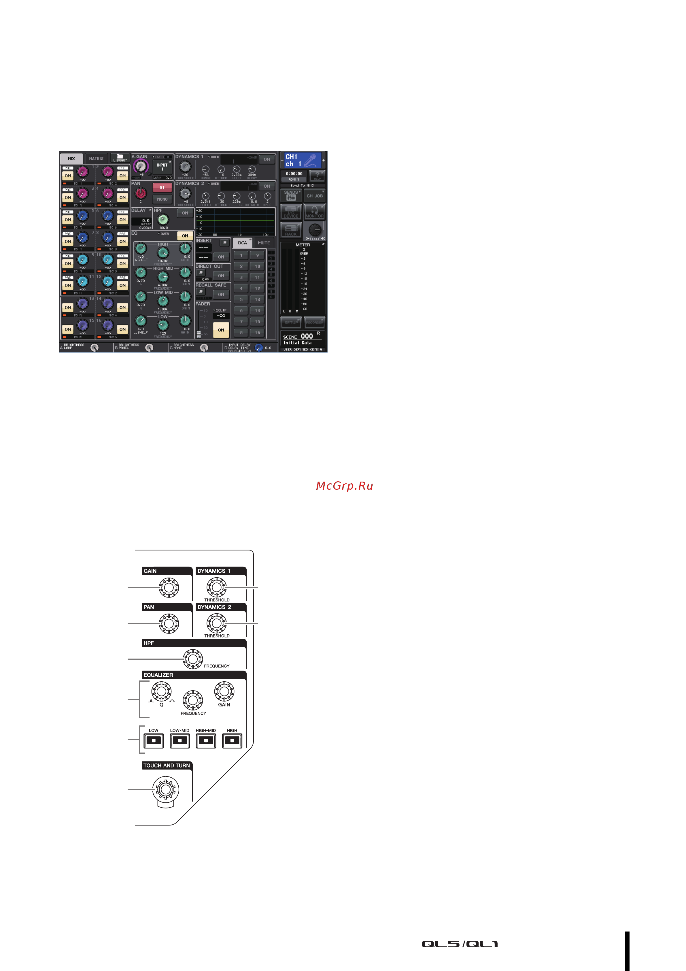 Yamaha QL1 [13/59] Секция selected channel