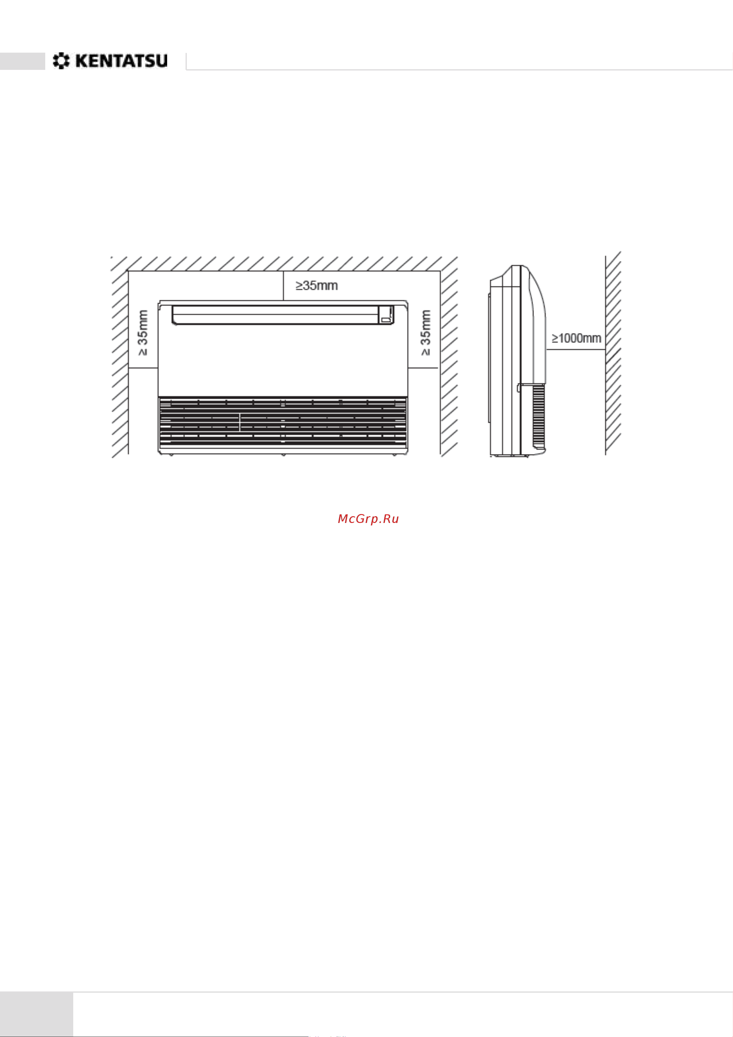 Kentatsu KSHV35HFAN1 [8/16] Service space