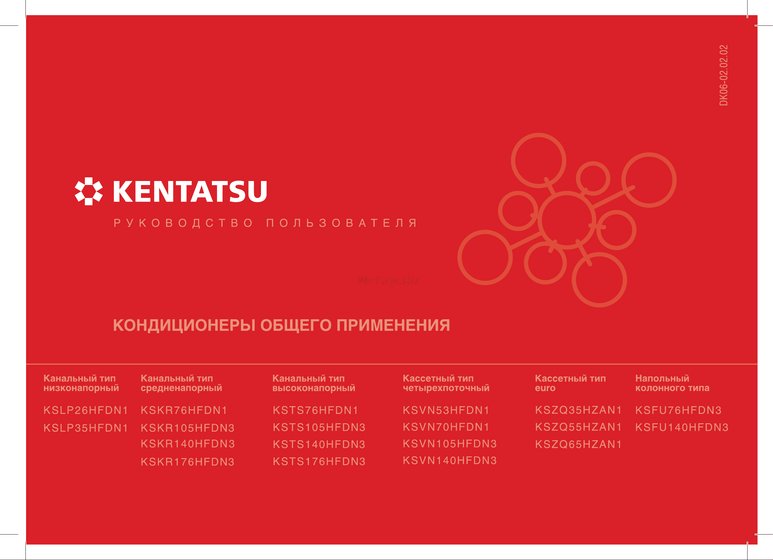 Kentatsu KSZQ52HFAN1 Инструкция по эксплуатации онлайн