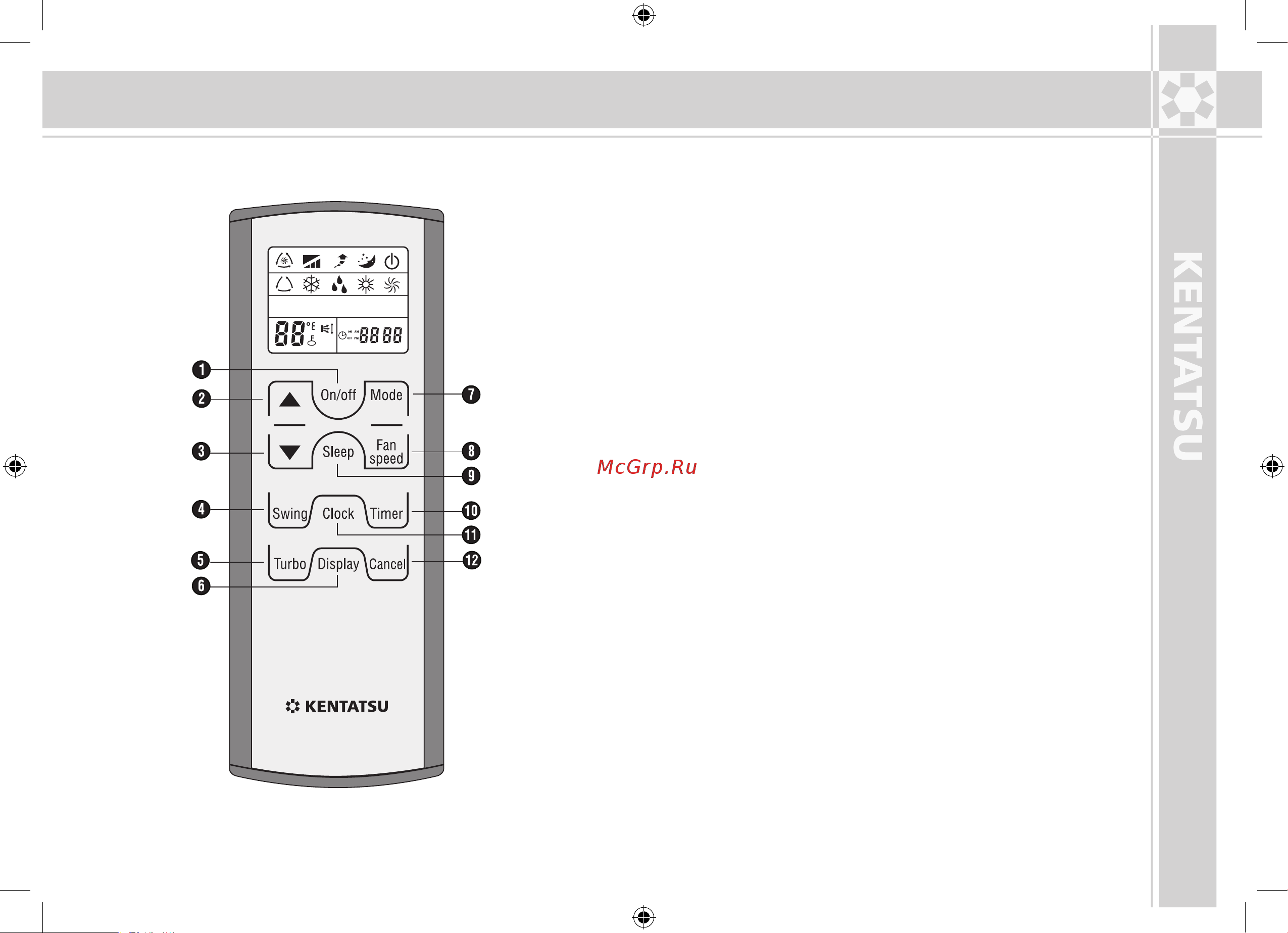 Kentatsu KMLC50HZAN1 [19/44] Режимы и кнопки пульта дистанционного управления kic 53h