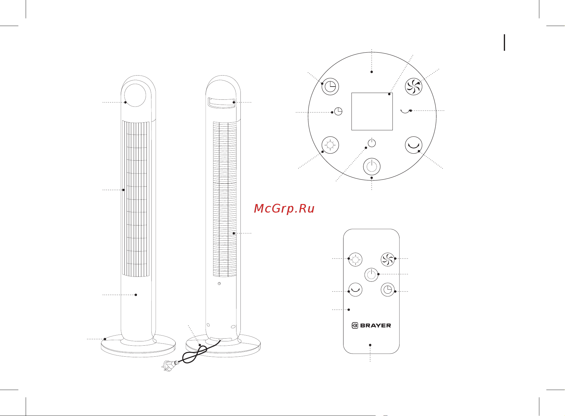 Brayer мощность 60Вт, LED дисплей, 3 скорости, таймер BR4956 Инструкция по эксплуатации онлайн [23/45] 814568