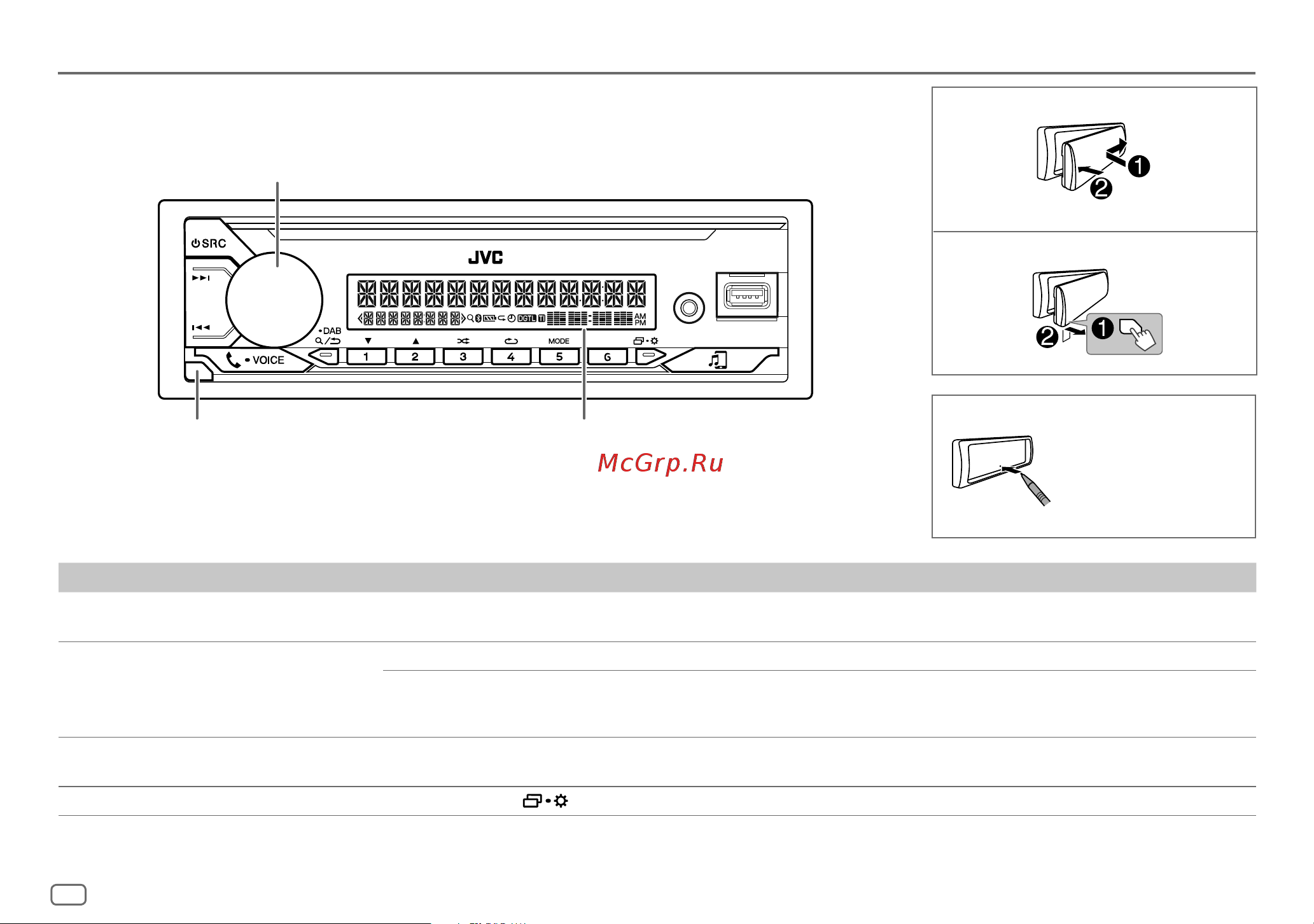 JVC KD-T922BT [10/184] Передняя панель