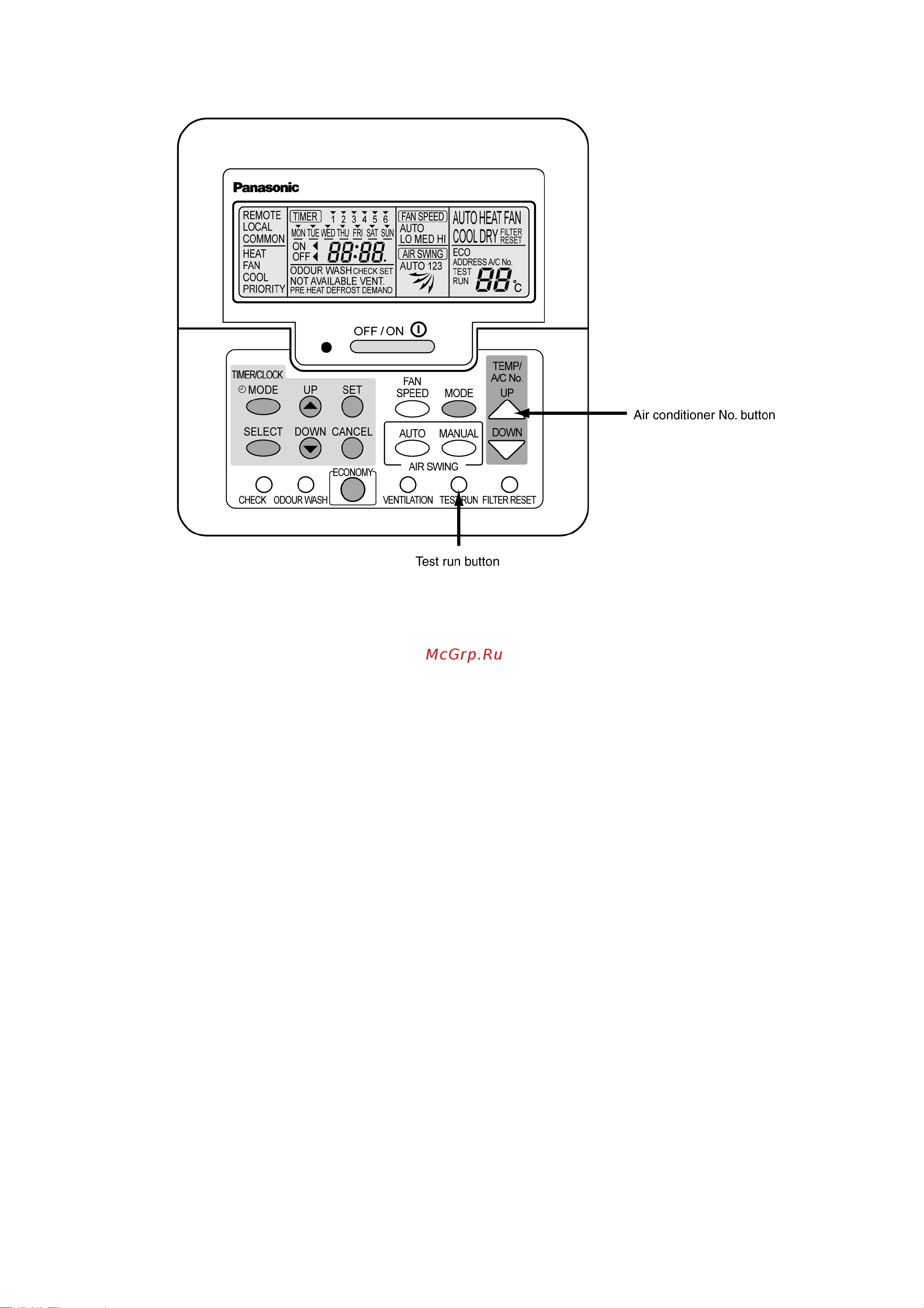 Panasonic CS-F43DTE5 / CU-B43DBE8 [97/150] Test operation using the wired remote control