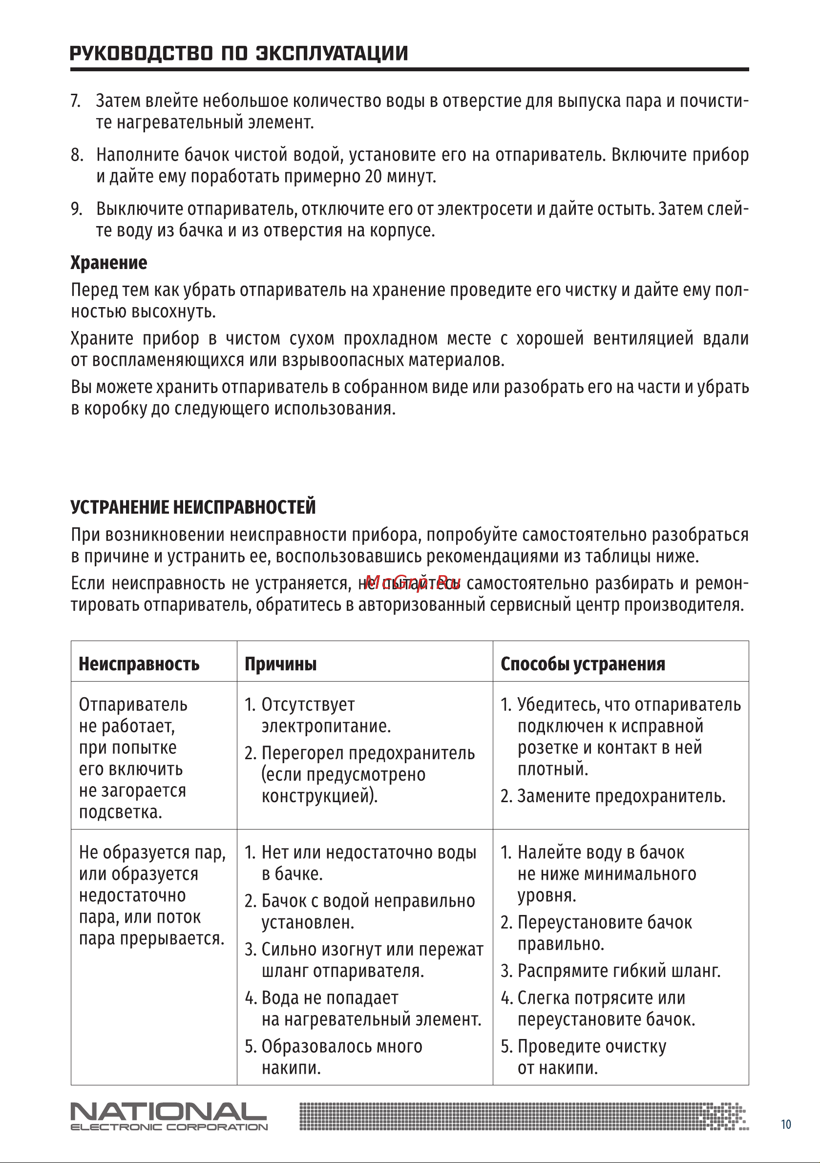 NATIONAL NB-S30101 [10/16] Руководство по эксплуатации