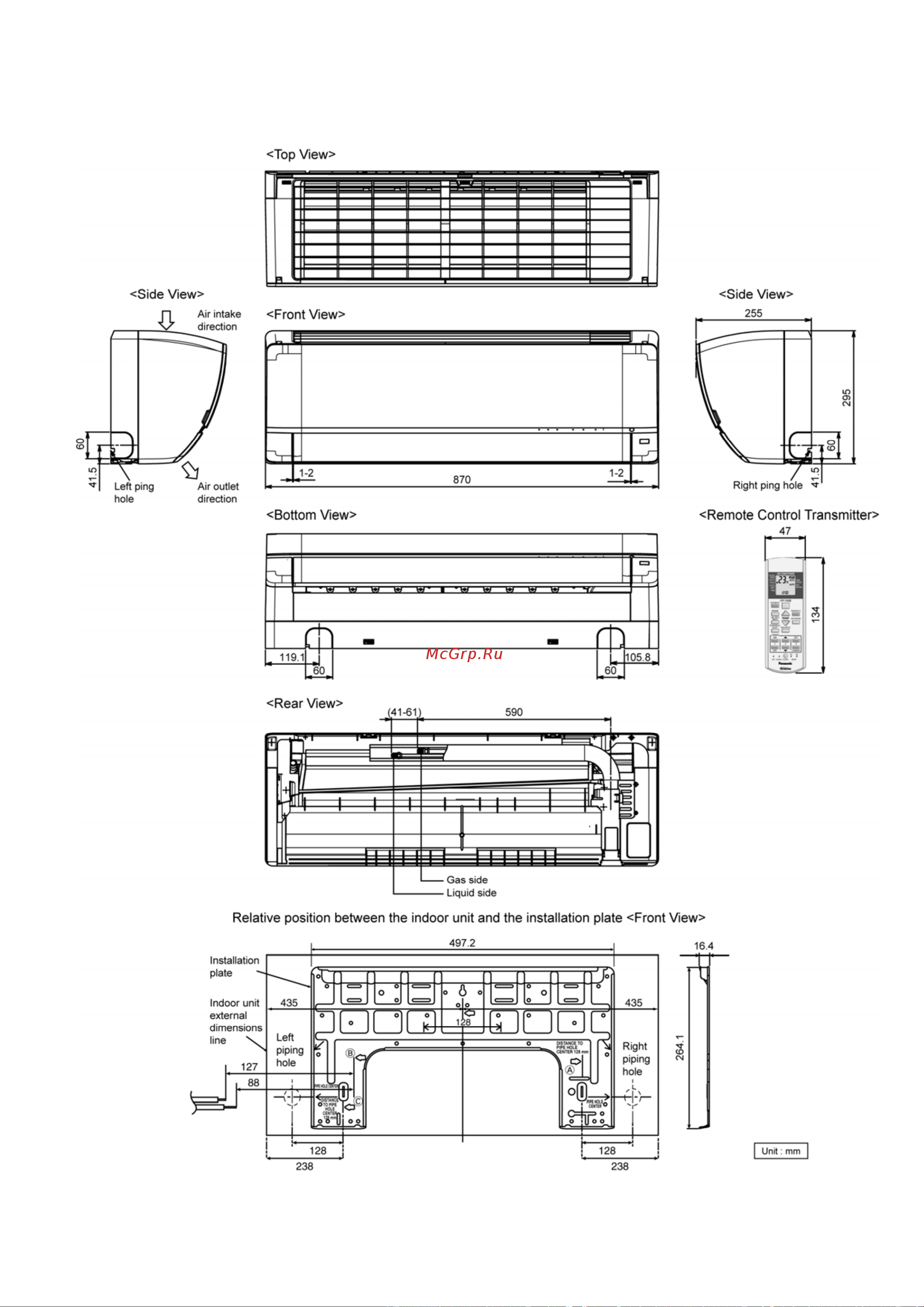 Panasonic CS-QE12NKE / CU-QE12NKE [13/117] Dimensions