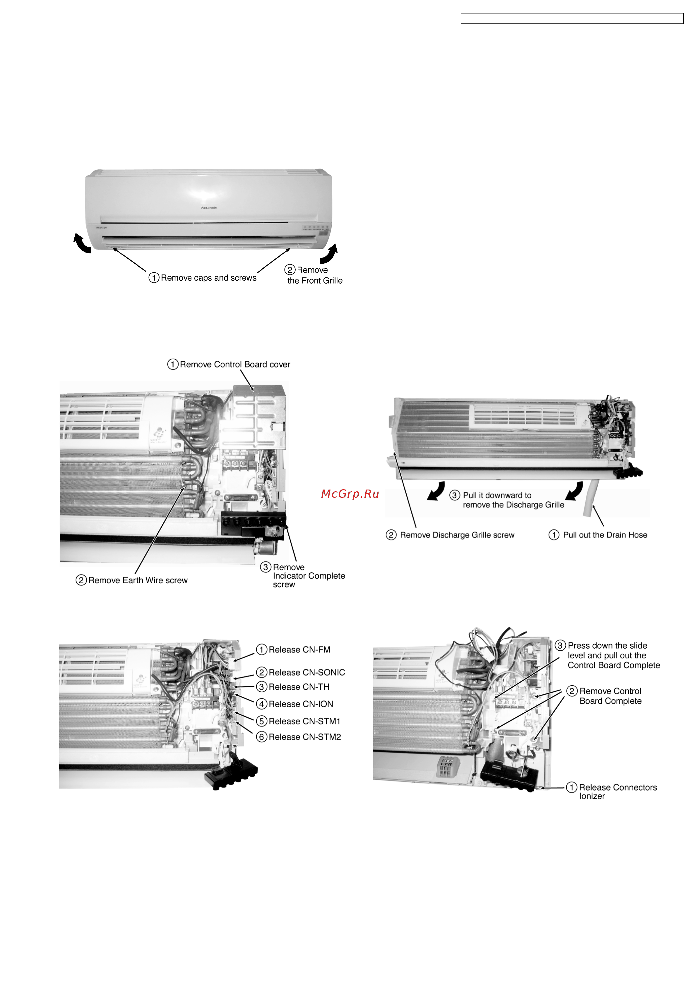 Panasonic CS-E12DKEW / CU-4E27CBPG [151/200] Disassembly of parts
