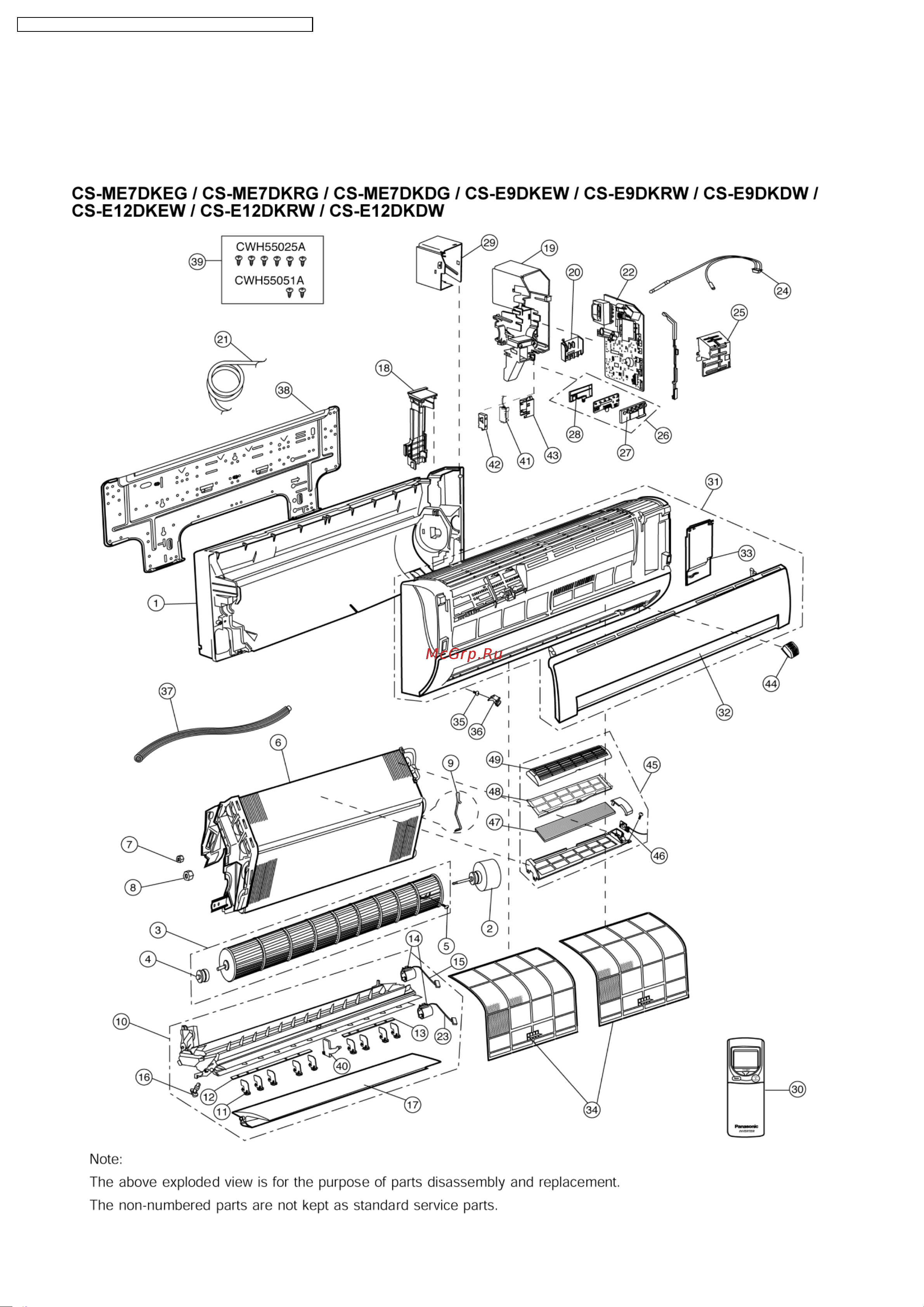 Panasonic CS-E12DKEW / CU-4E27CBPG Сервис мануал онлайн [186/200] 627154