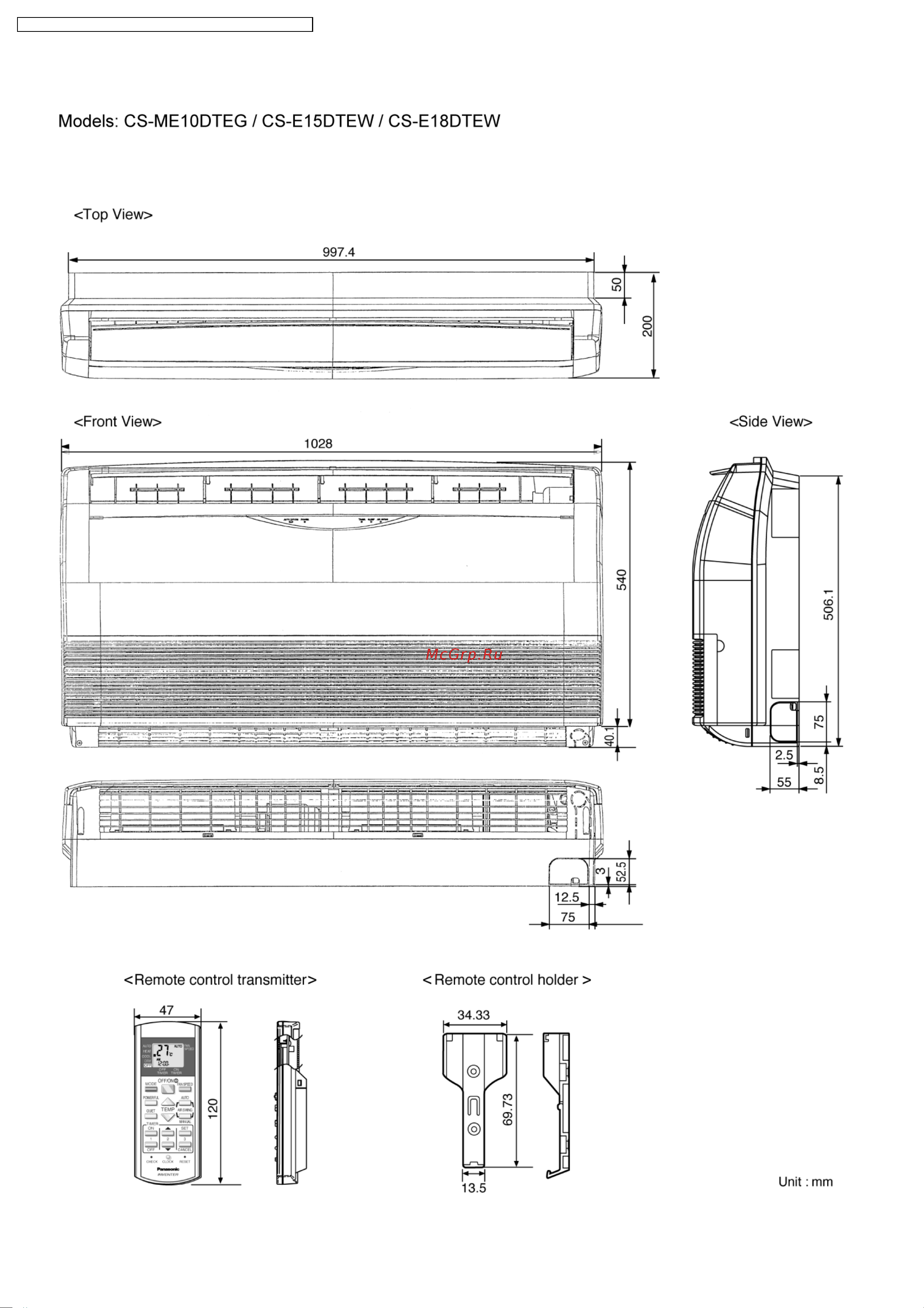 Panasonic CS-ME7DKDG / CU-2E18CBPG Сервис мануал онлайн [28/200] 626972
