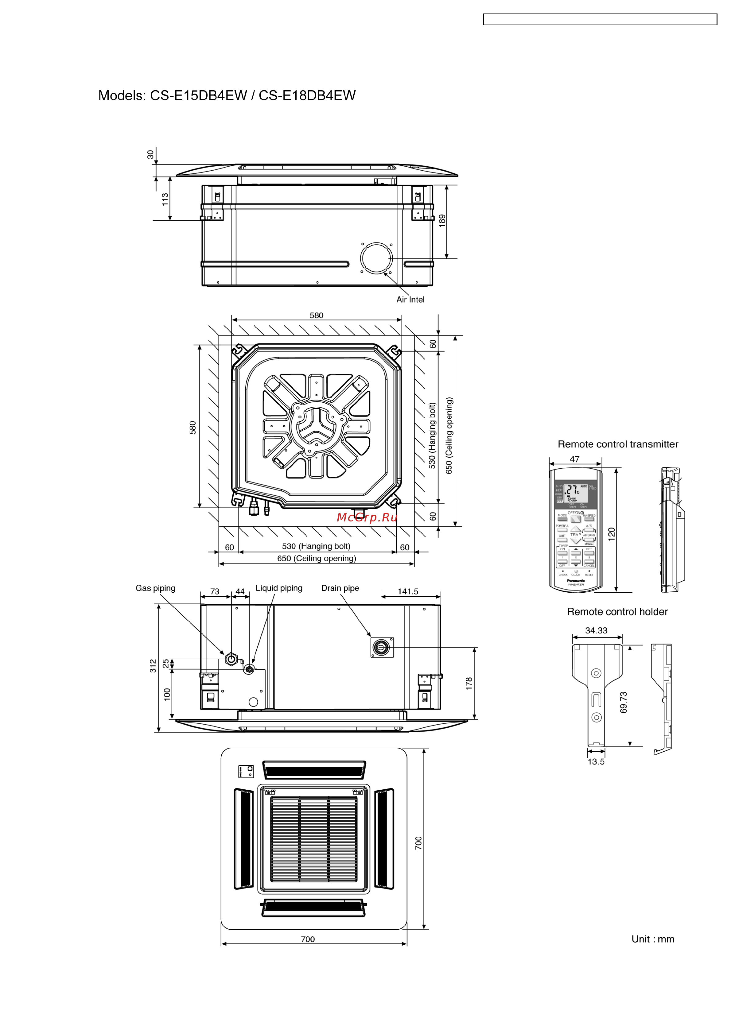 Panasonic CS-E18DD3EW / CU-4E27CBPG Сервис мануал онлайн [29/200] 627177