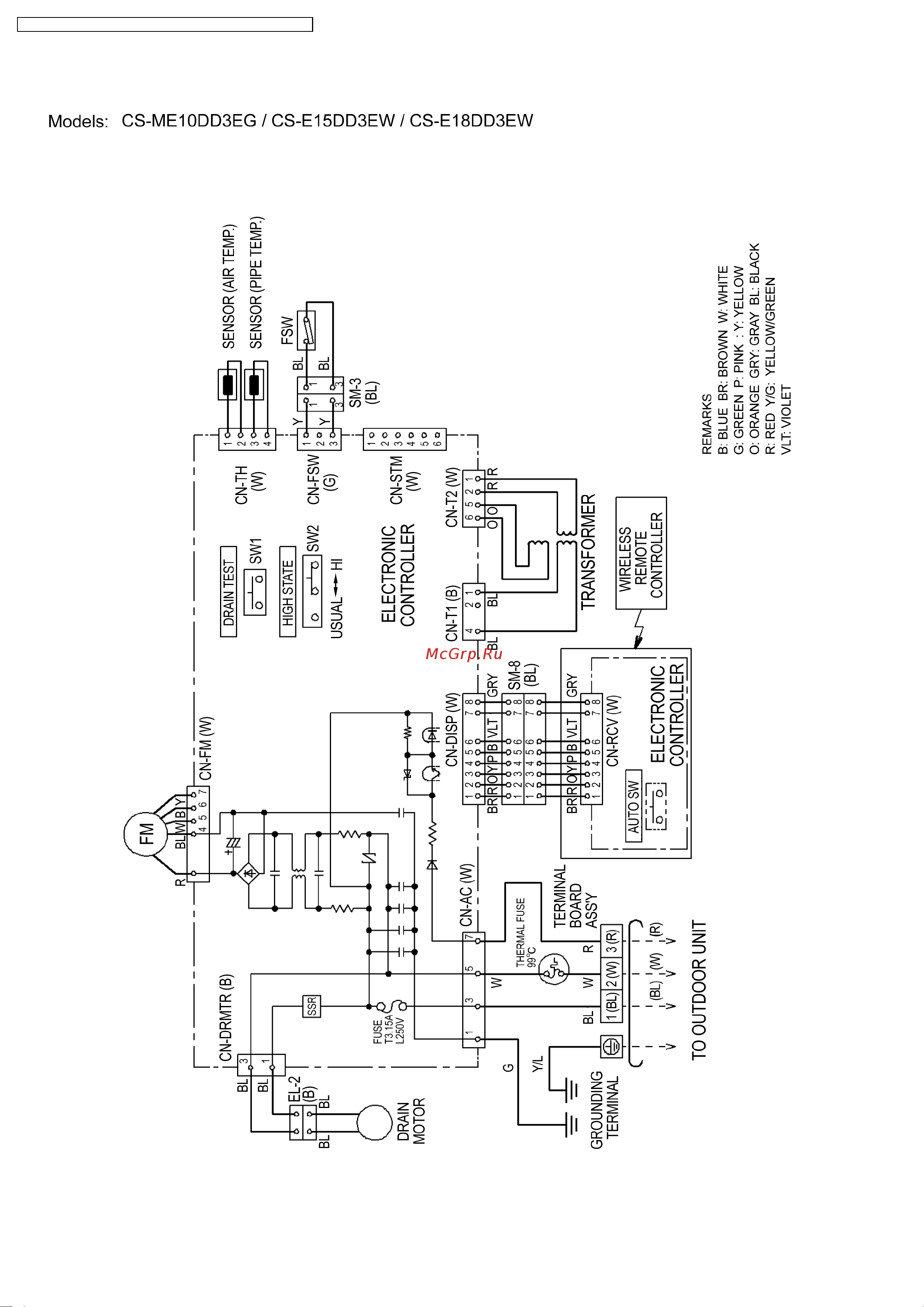 Panasonic CS-E18DKDW / CU-3E23CBPG Сервис мануал онлайн [34/200] 627168