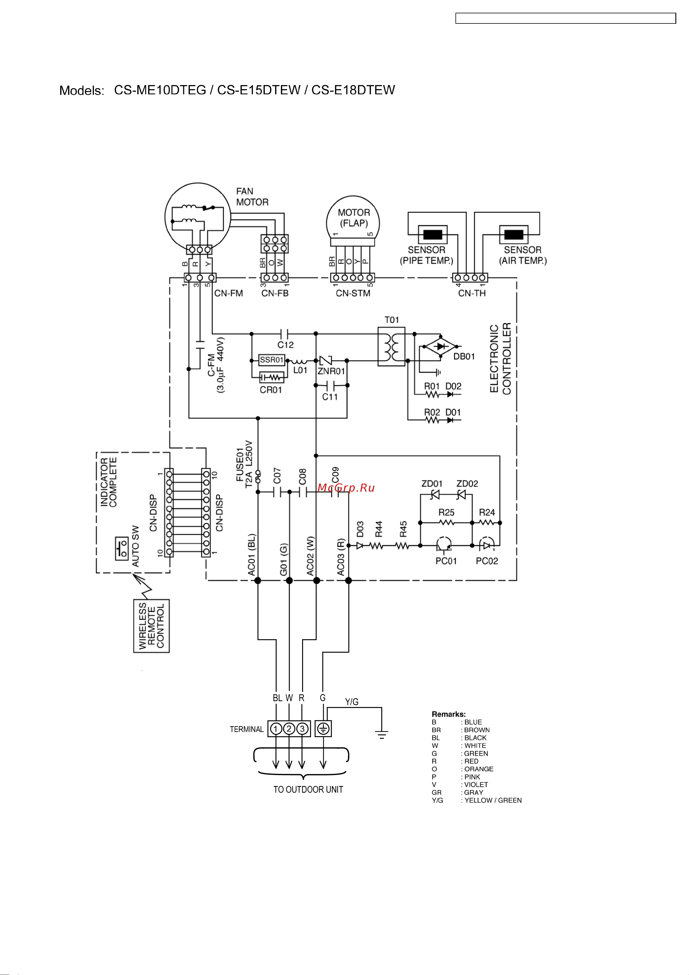 Panasonic CS-E18DKDW / CU-3E23CBPG Сервис мануал онлайн [35/200] 627168