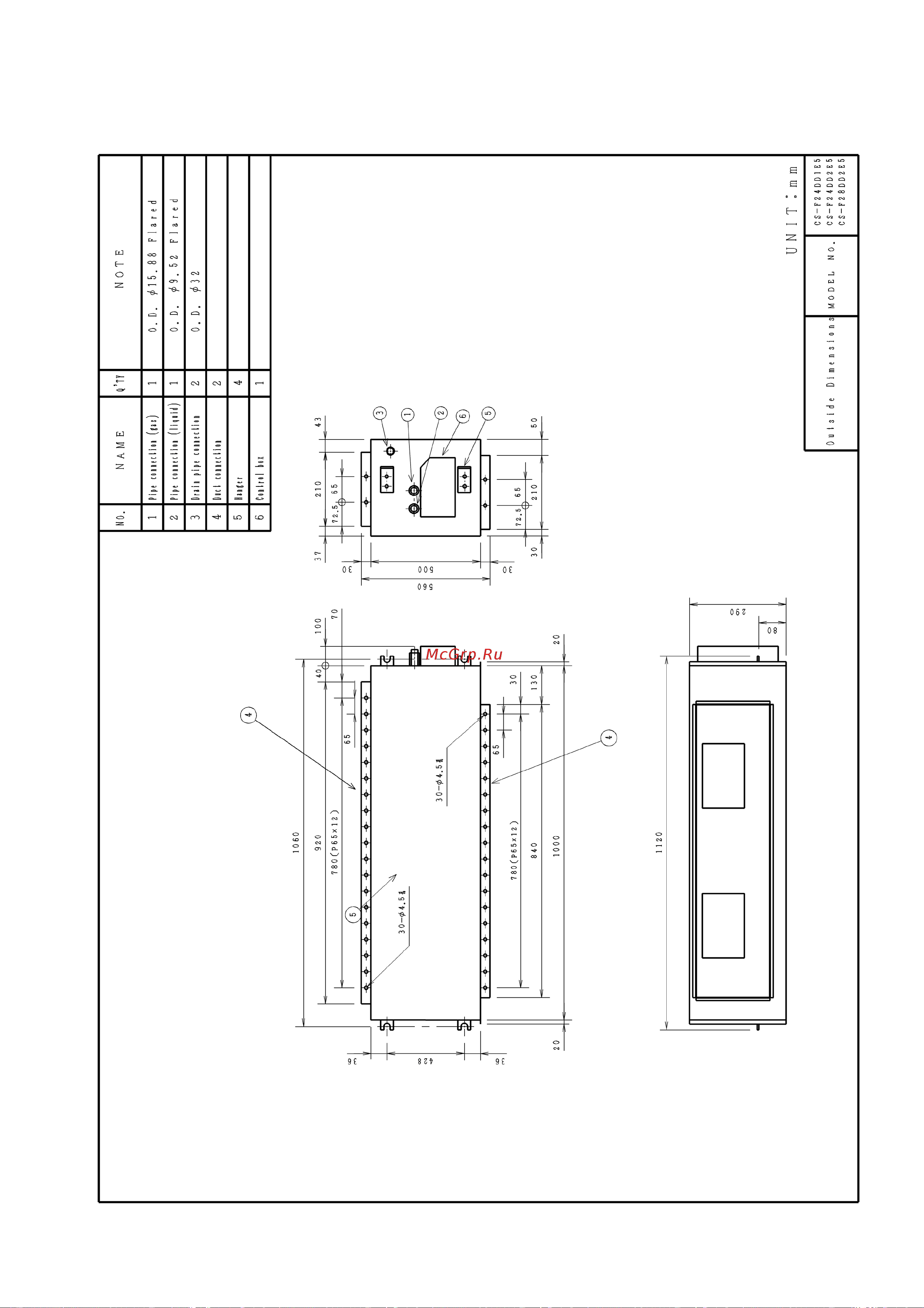 Panasonic CS-F43DD2E5 / CU-B43DBE8 [13/145] Dimensions