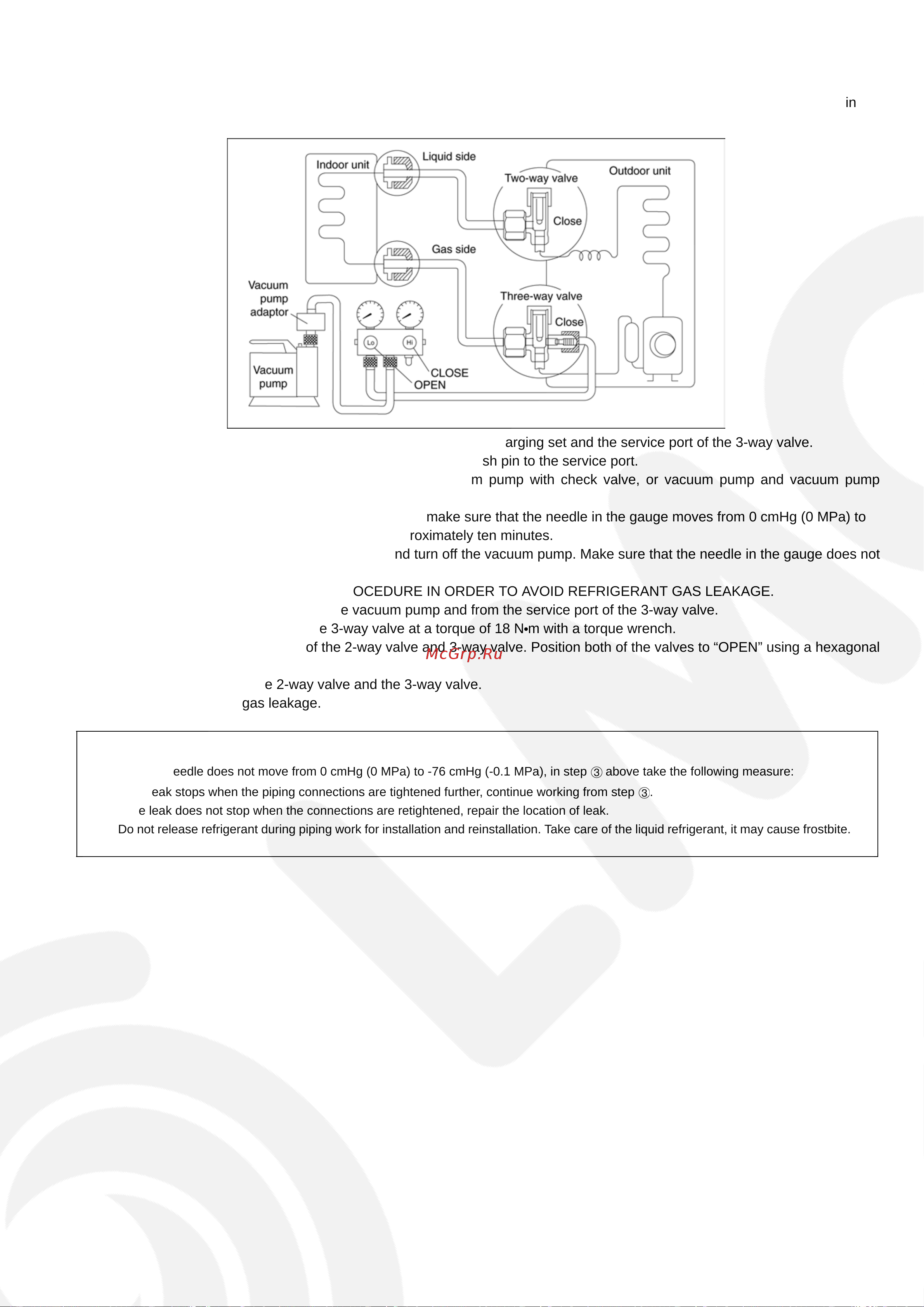 Panasonic CS-V28EKE / CU-V28EKE [23/50] Evacuation of the equipment