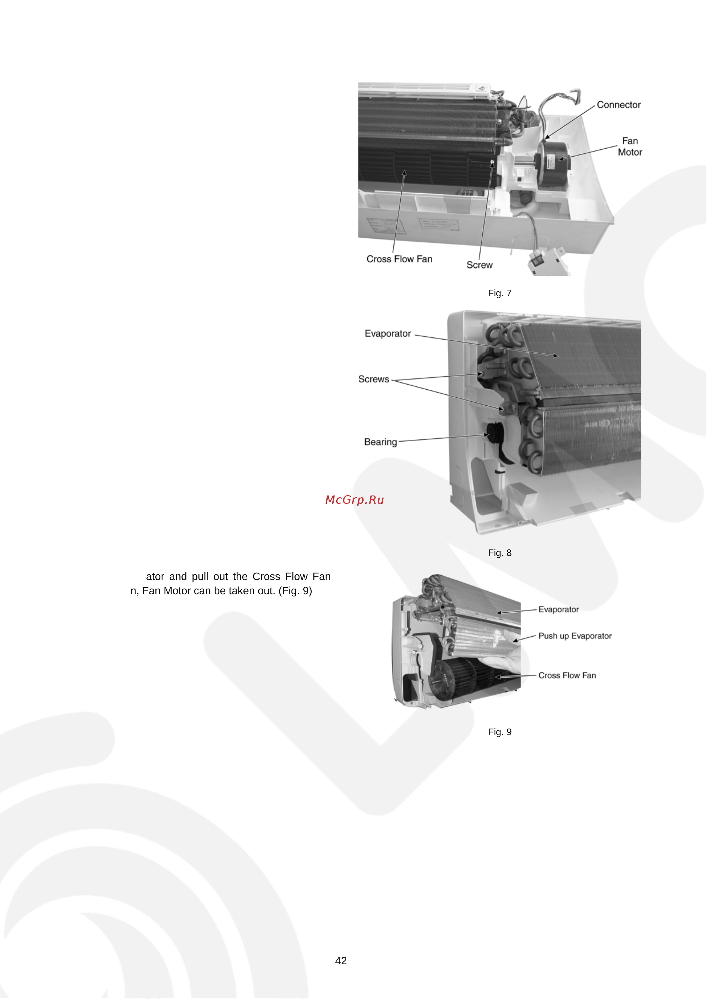 Panasonic CS-V28EKE / CU-V28EKE [42/50] To remove the cross flow fan and indoor fan motor