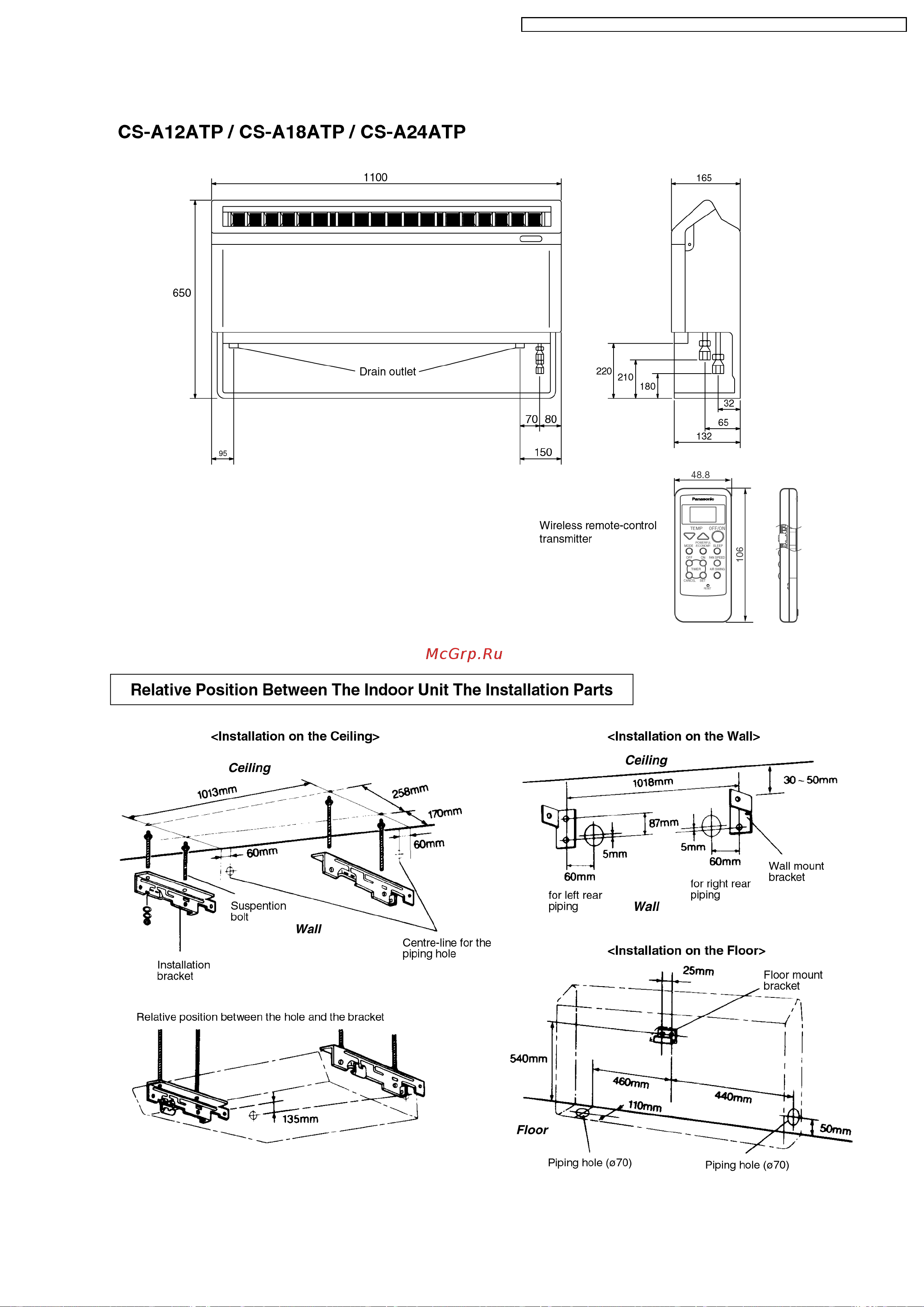 Panasonic CS-A18ATP5 / CU-A18ATPT5 Сервис мануал онлайн [11/56] 627246