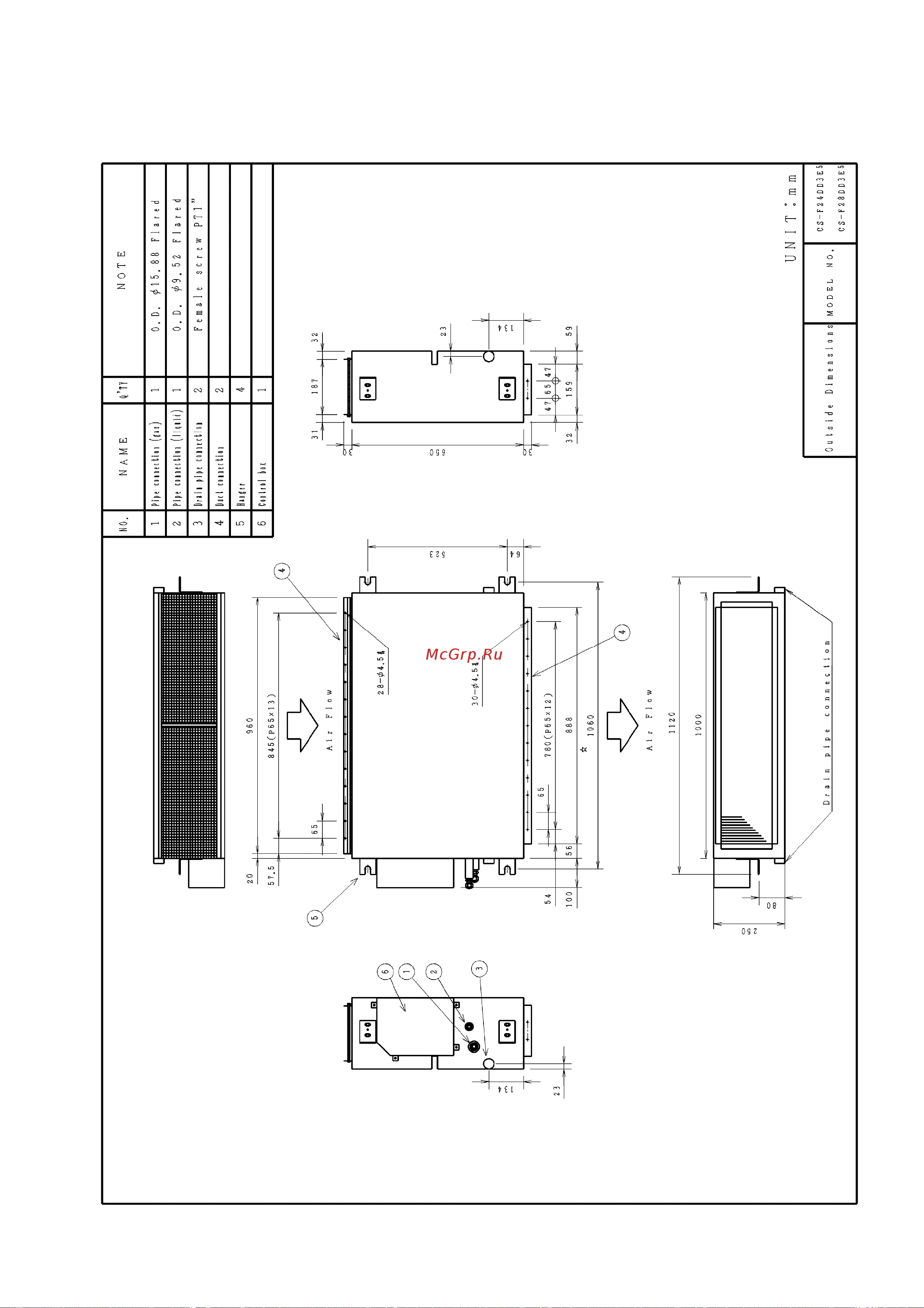 Panasonic CS-F34DD3E5 [13/148] Dimensions