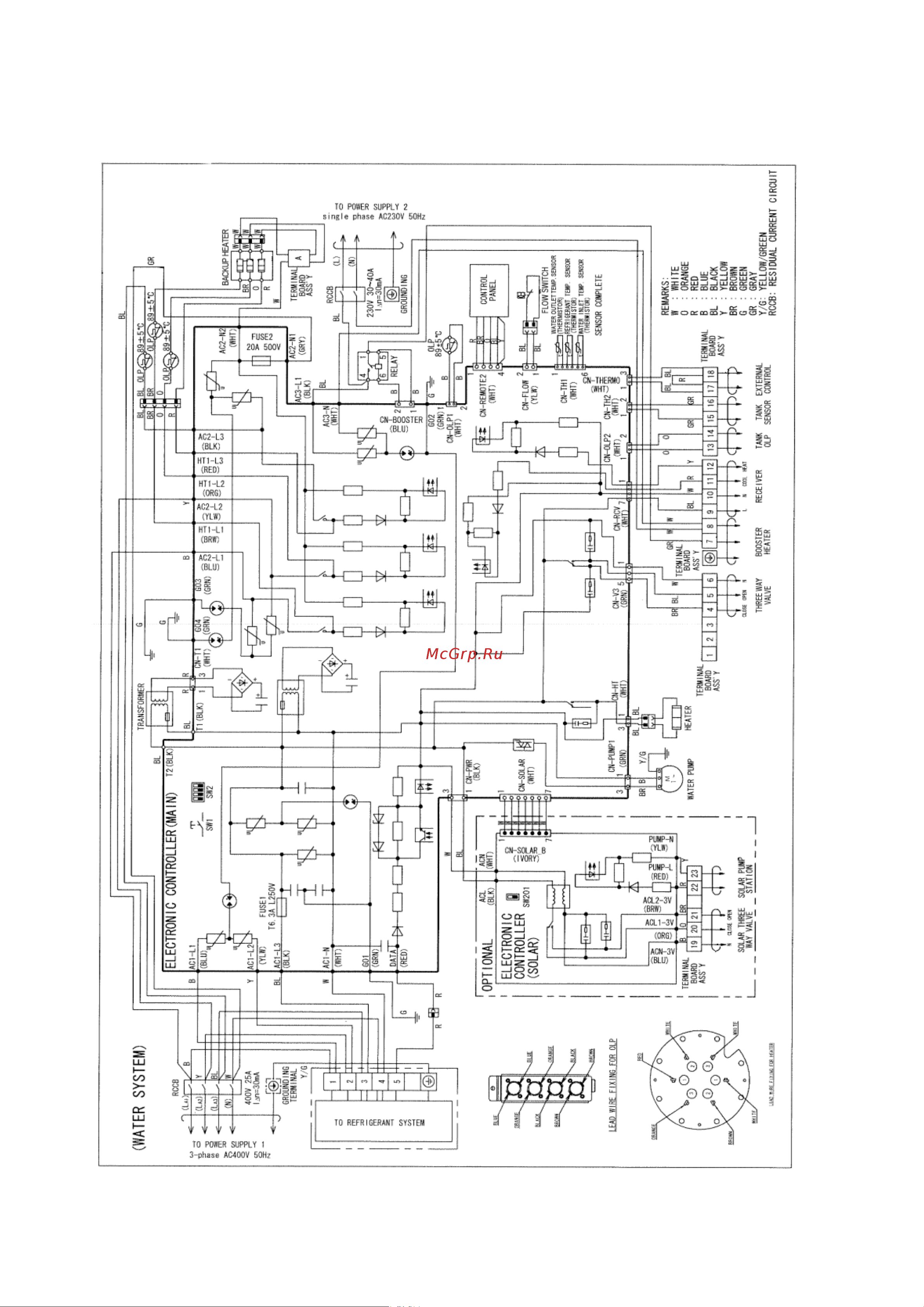 Panasonic WH-MDF12C9E8 [26/125] Wiring connection diagram