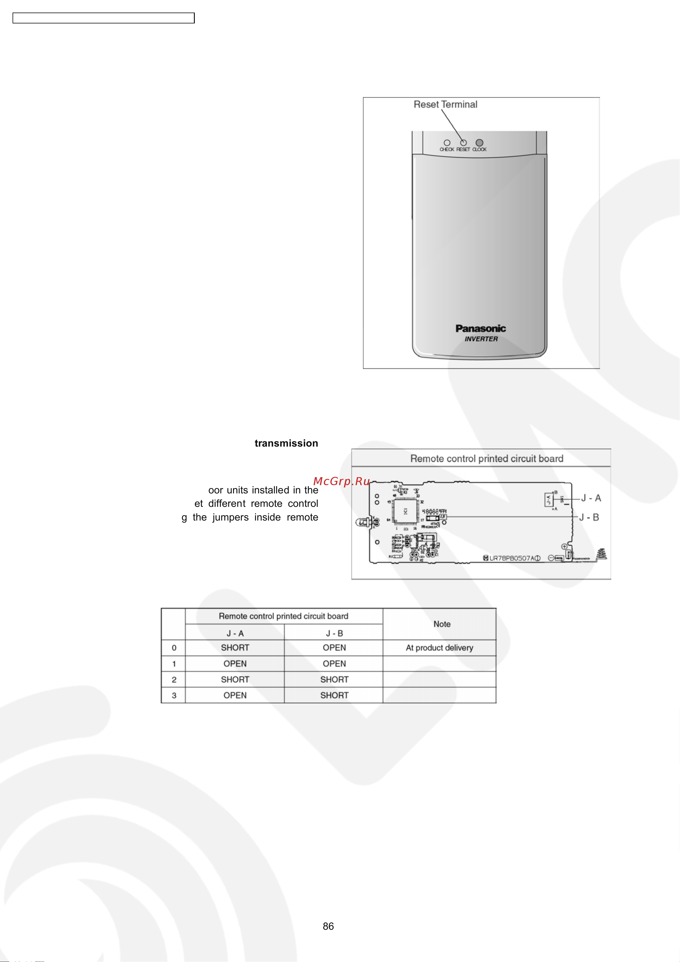 Panasonic CU-XE9CKE [86/110] Remote control