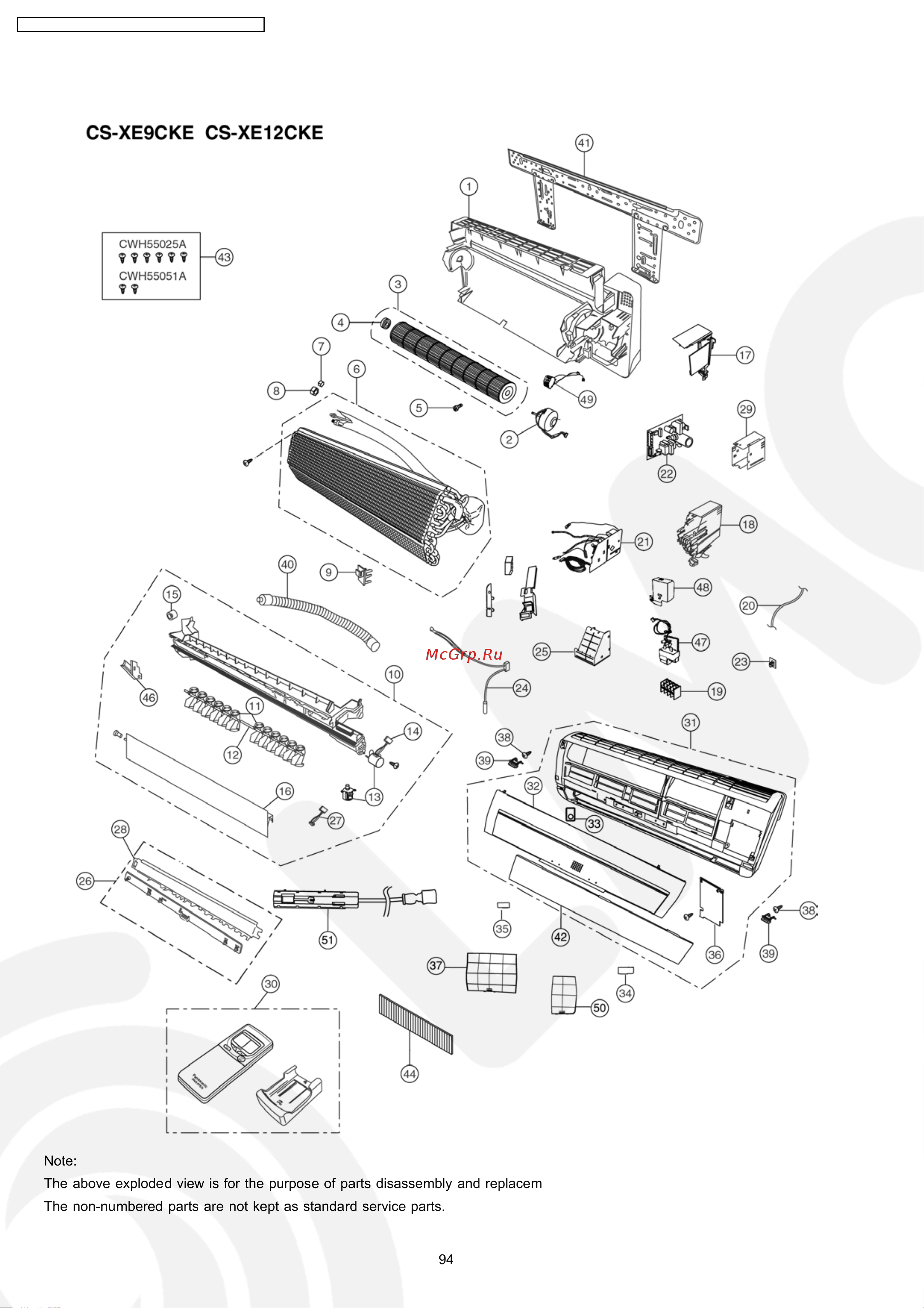 Panasonic CS-XE9CKE [94/110] Exploded view