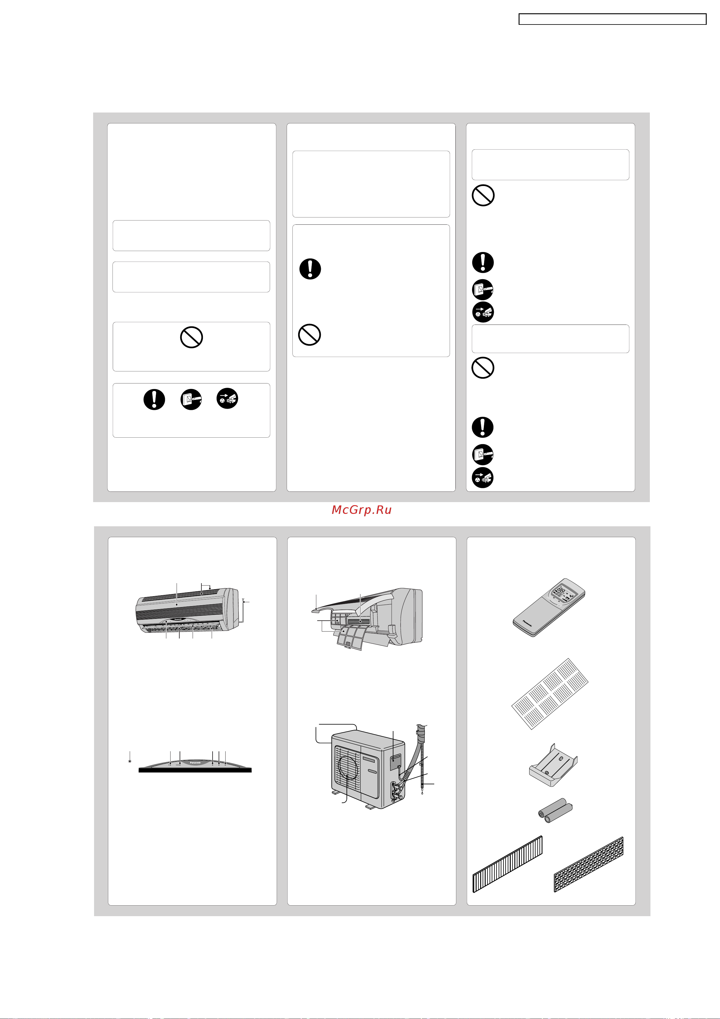 Panasonic CS-A18BKP / CU-A18BKP5 [33/82] Before operating please read the following safety precautions carefully