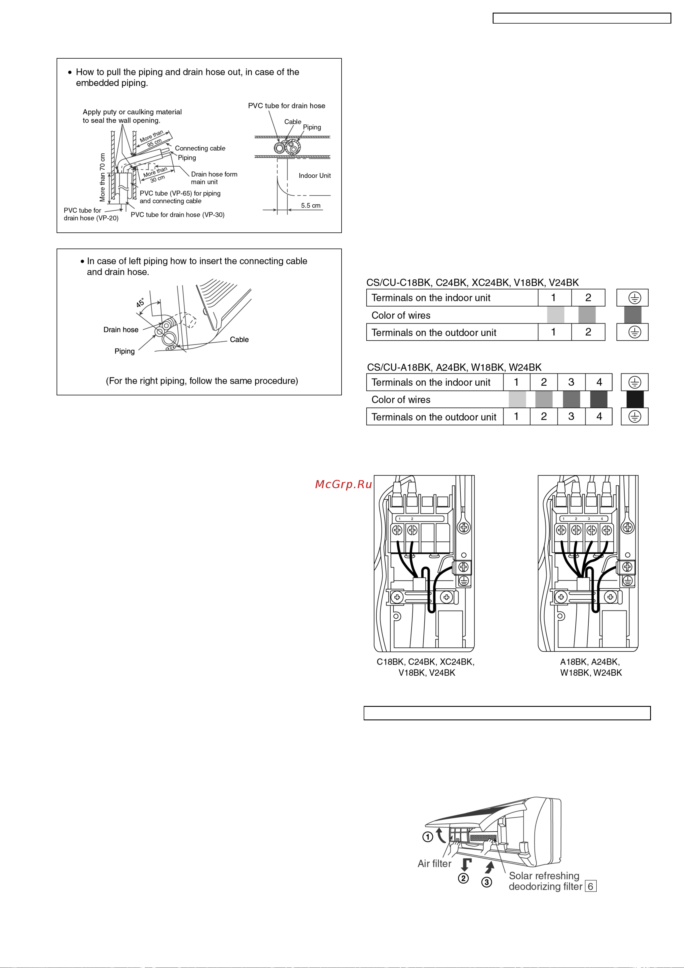 Panasonic CS-A18BKP / CU-A18BKP5 [43/82] Connect the cable to the indoor unit