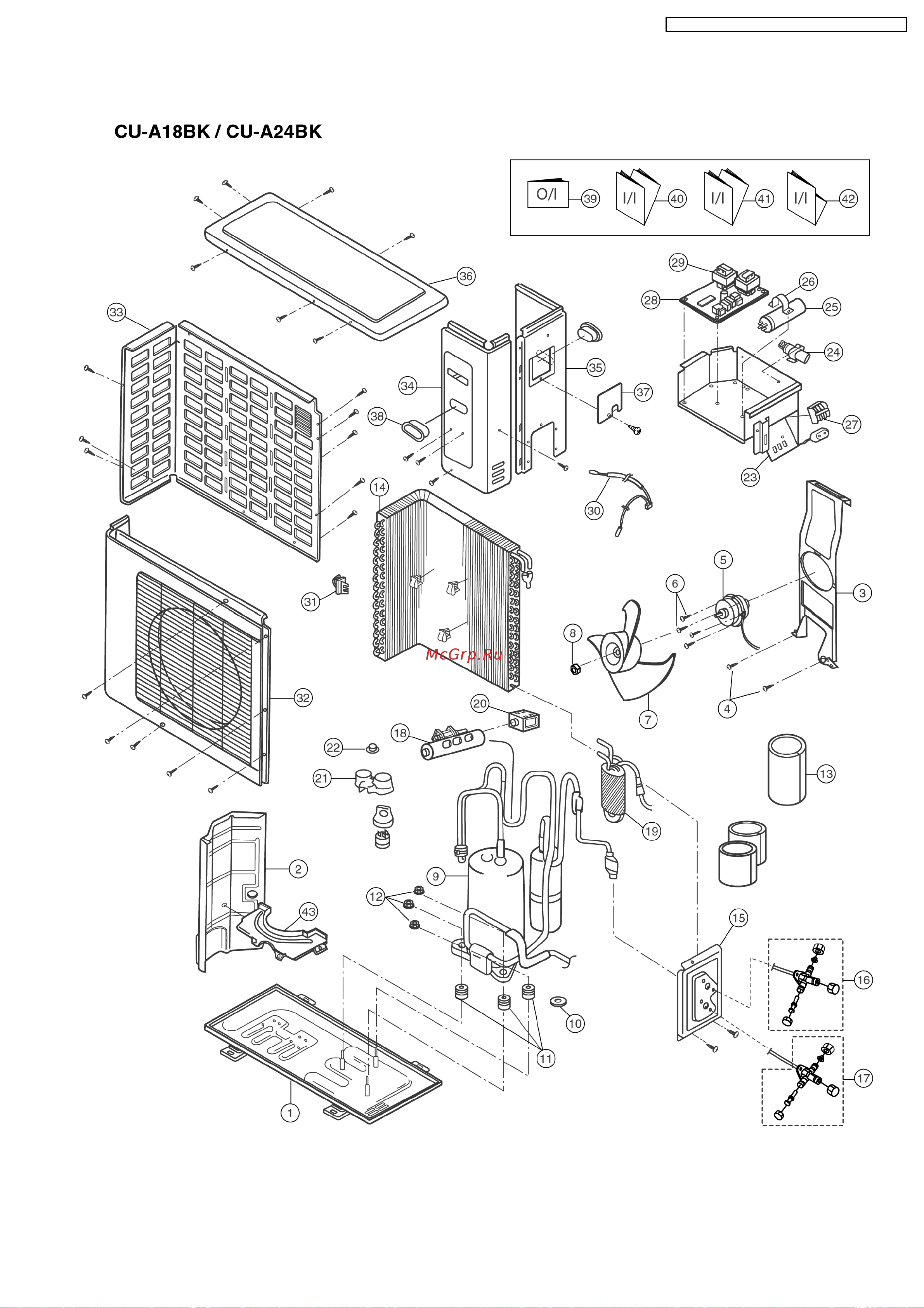 Panasonic CS-A18BKP / CU-A18BKP5 [73/82] Exploded view