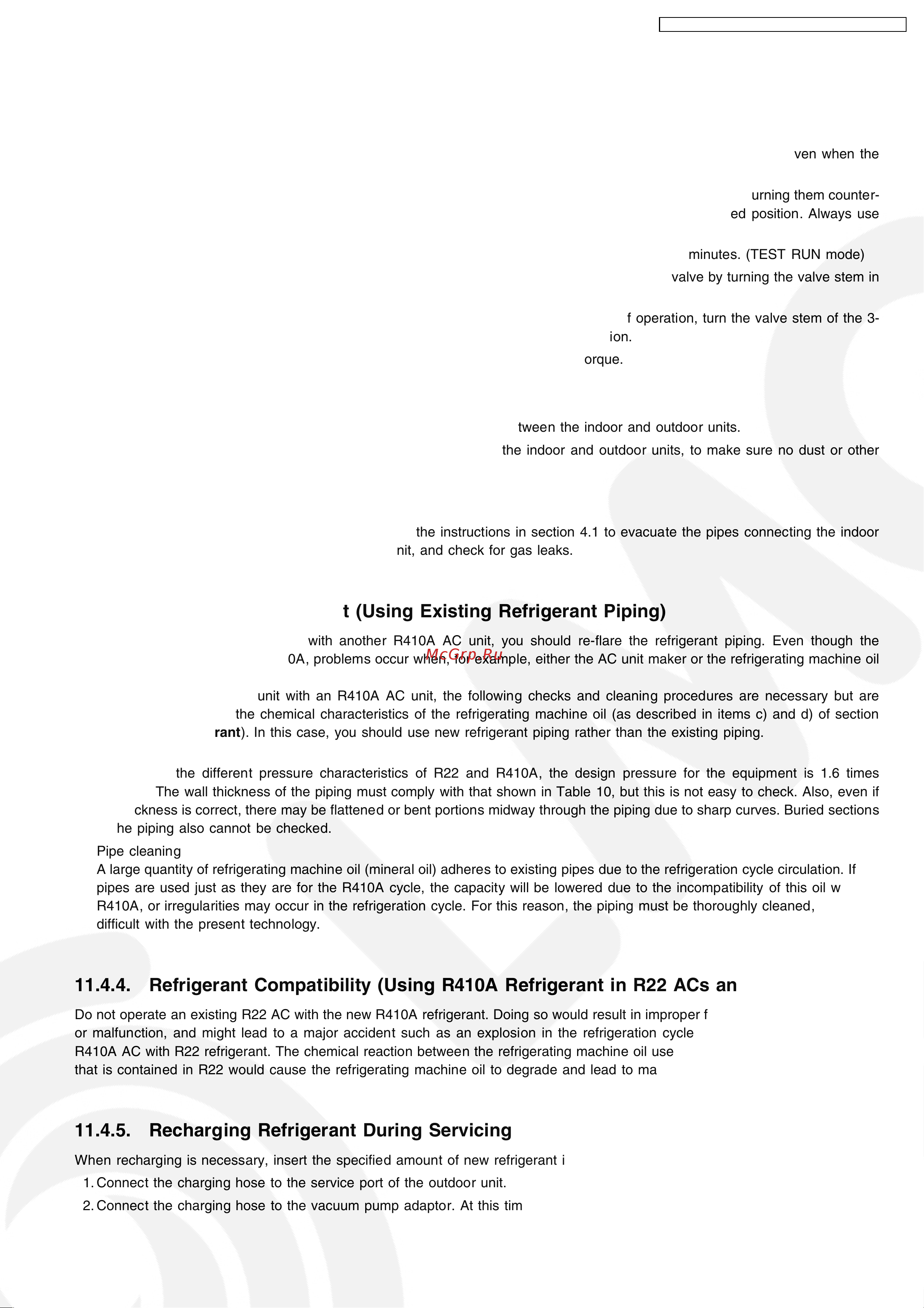 Panasonic CS-XE9DKE [77/108] Transferring using new refrigerant piping