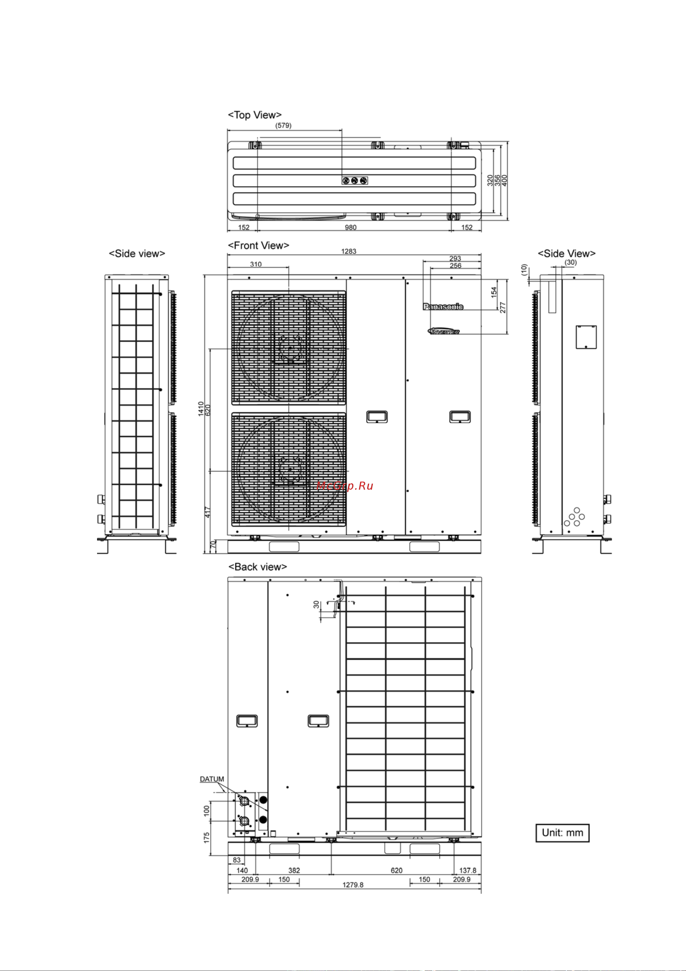 Panasonic WH-MXF12D3E8 [17/118] Dimensions