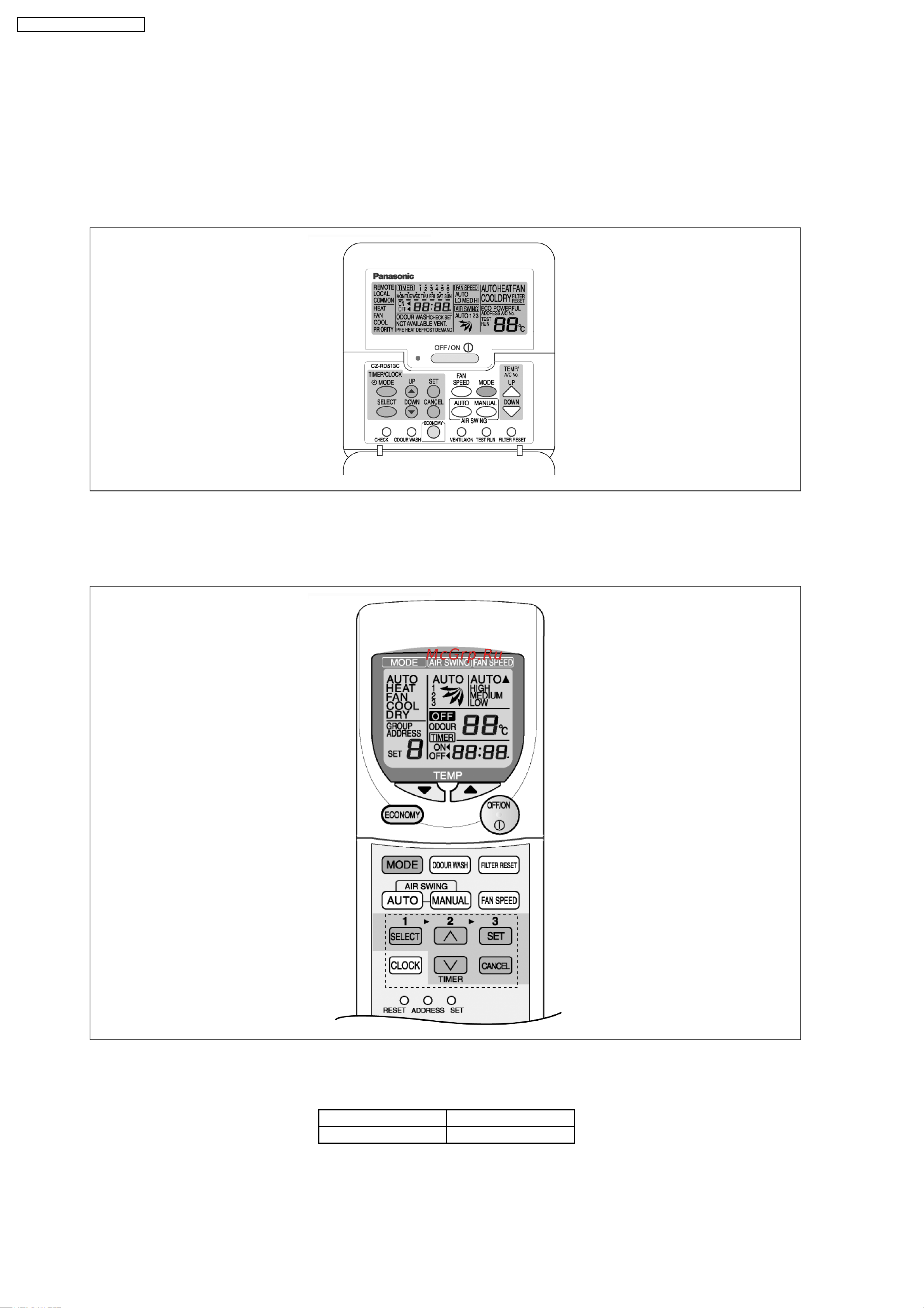 Panasonic CS-F50DB4E5 [10/110] Wired remote control