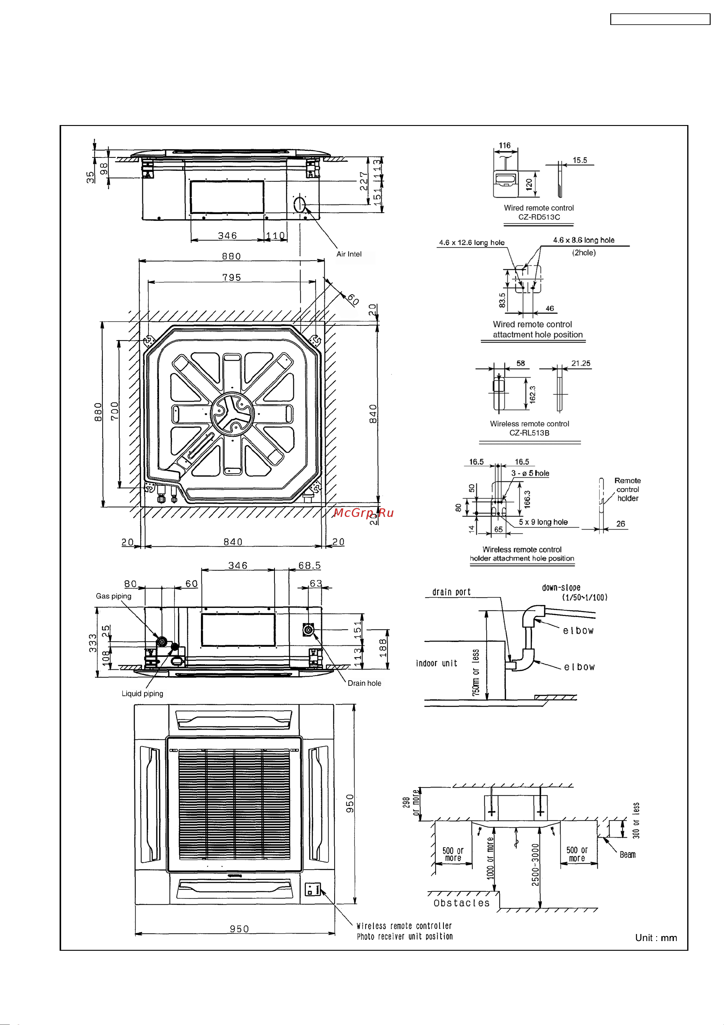 Panasonic CS-F50DB4E5 [13/110] Dimensions