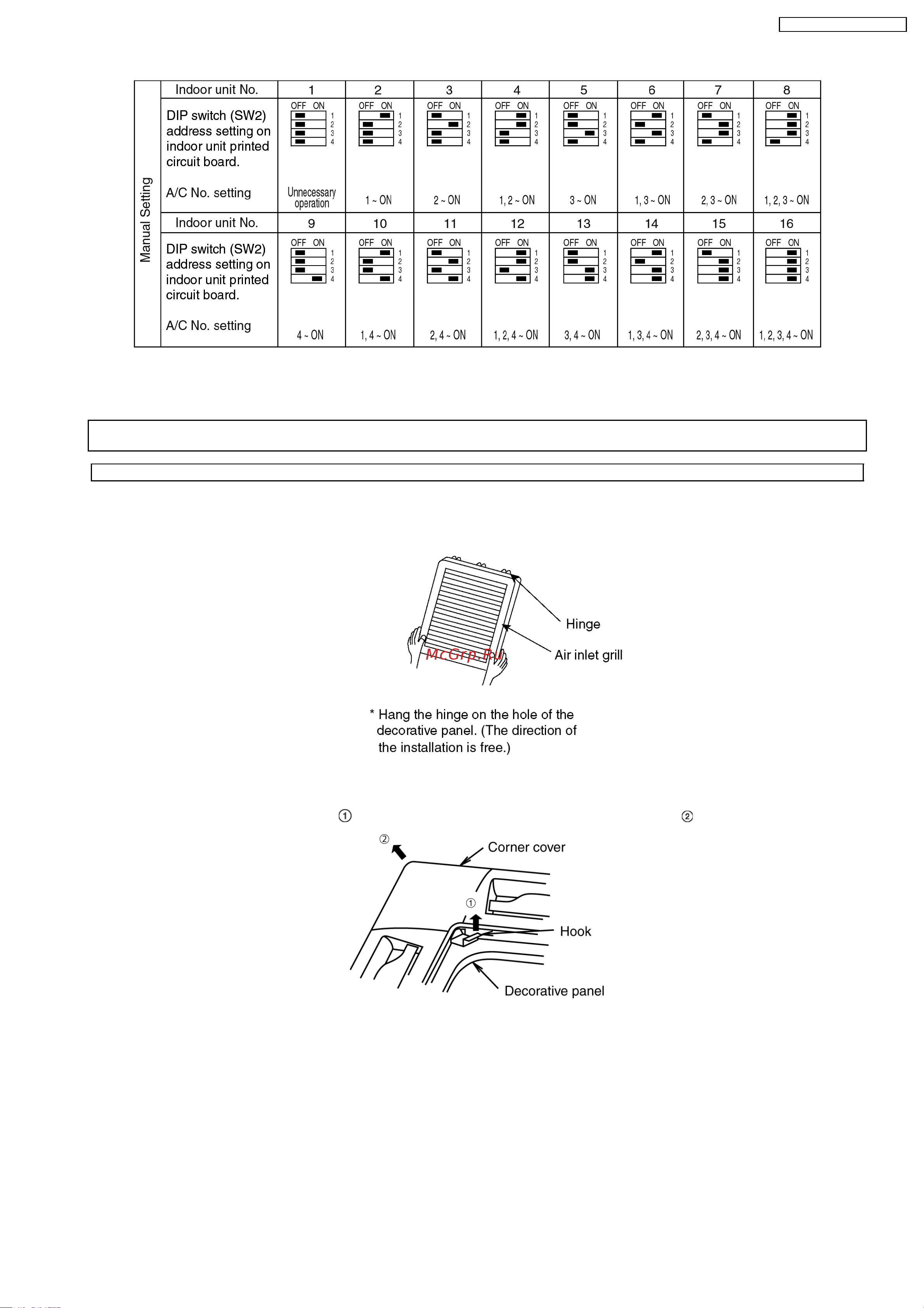 Panasonic CS-F50DB4E5 [43/110] Installation of decorative panel