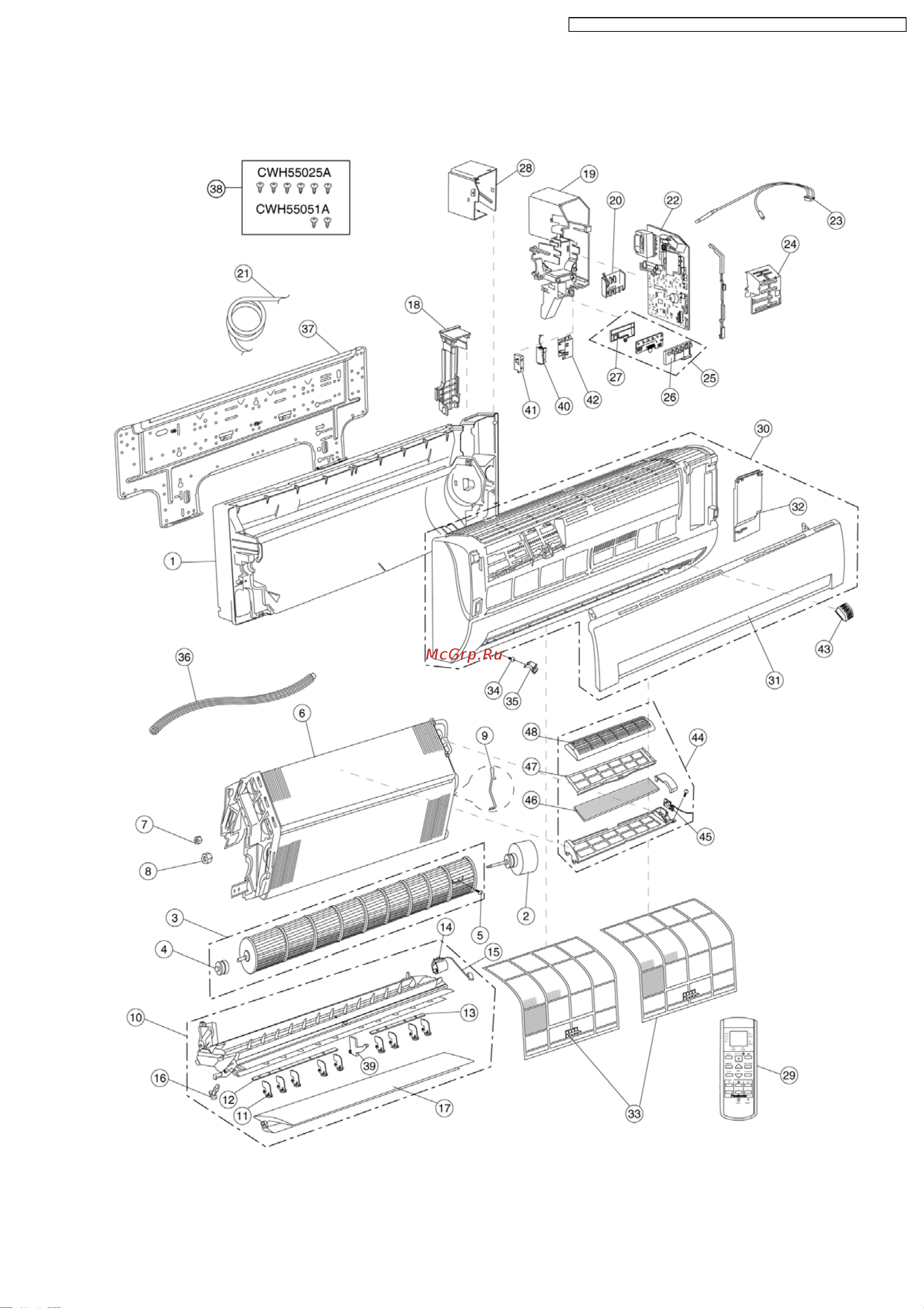 Panasonic CS-A7DKD [73/88] Exploded view indoor unit