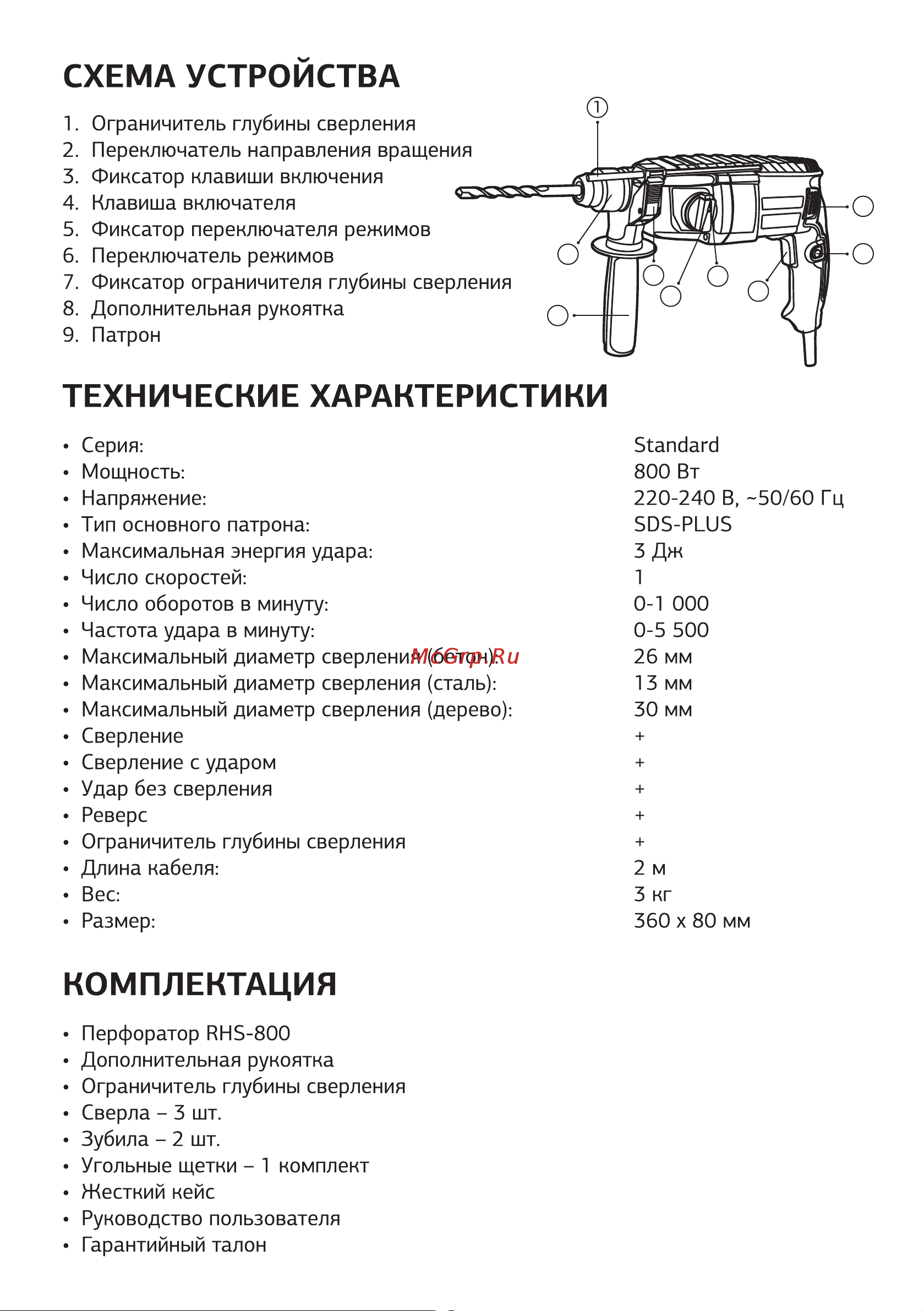 STARWIND RHS-800 [6/16] Комплектация