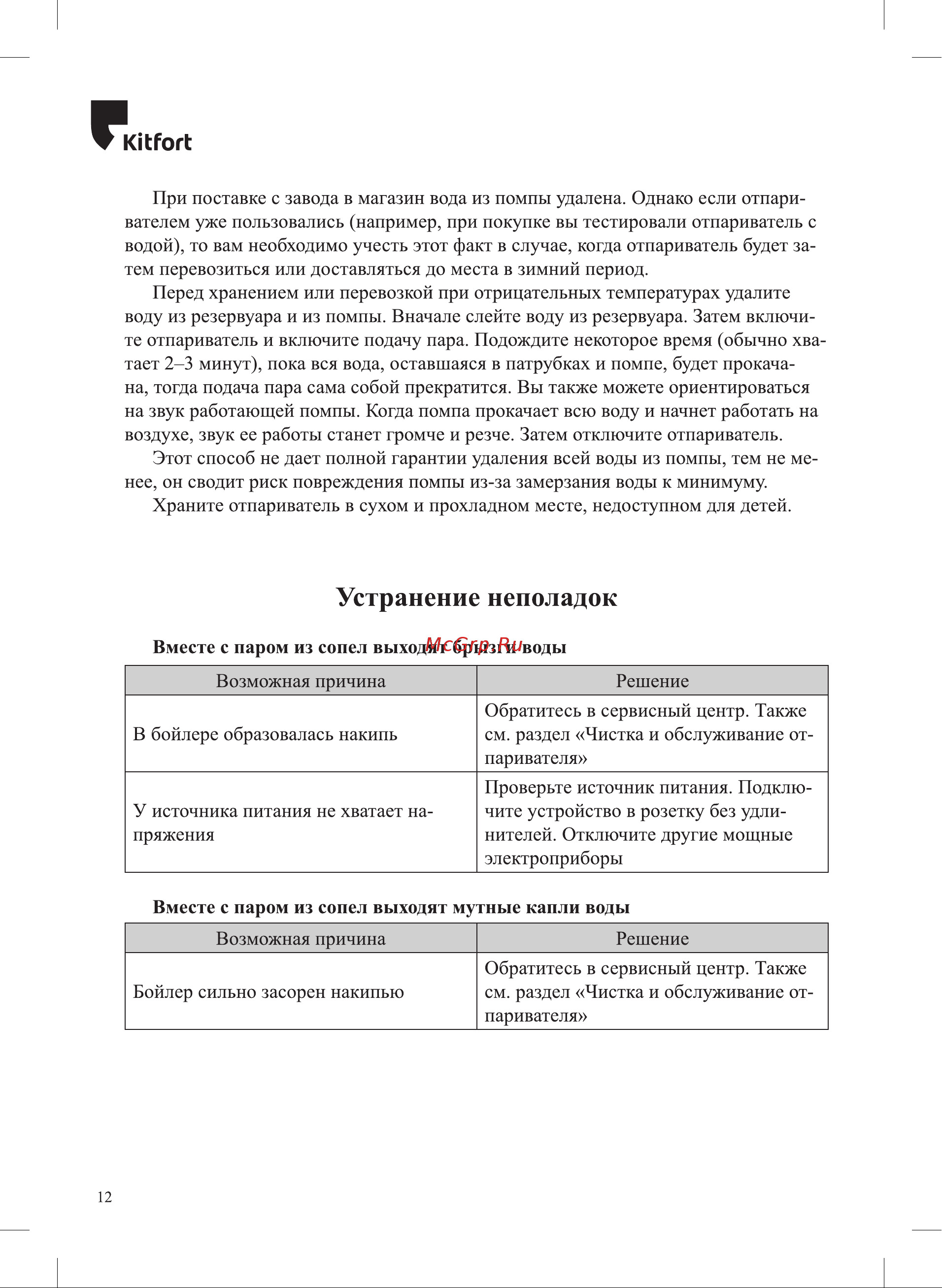 Kitfort КТ-985-1 Инструкция по эксплуатации онлайн [12/20] 626211