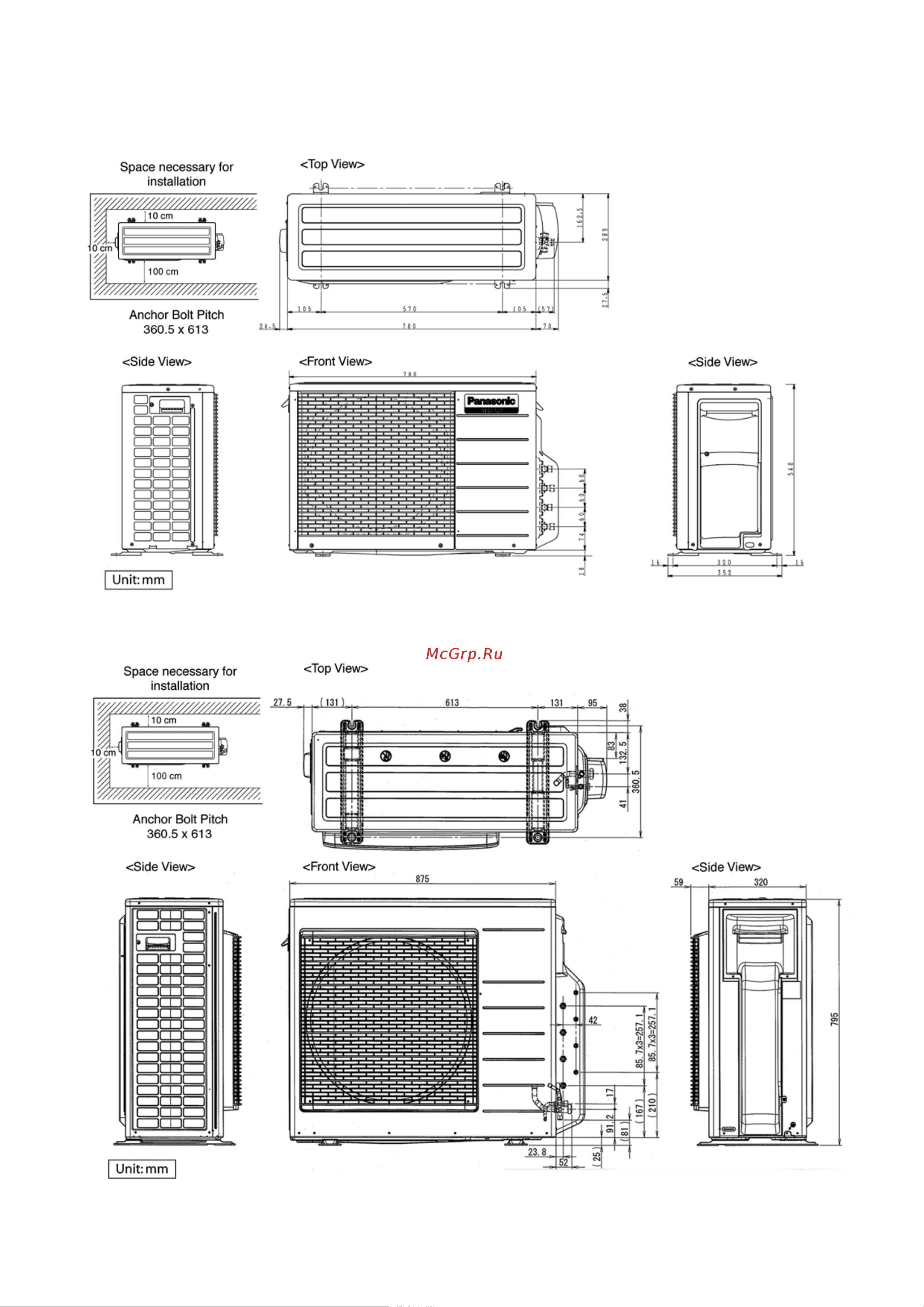 Panasonic CU-3E18LBE [17/103] Dimensions