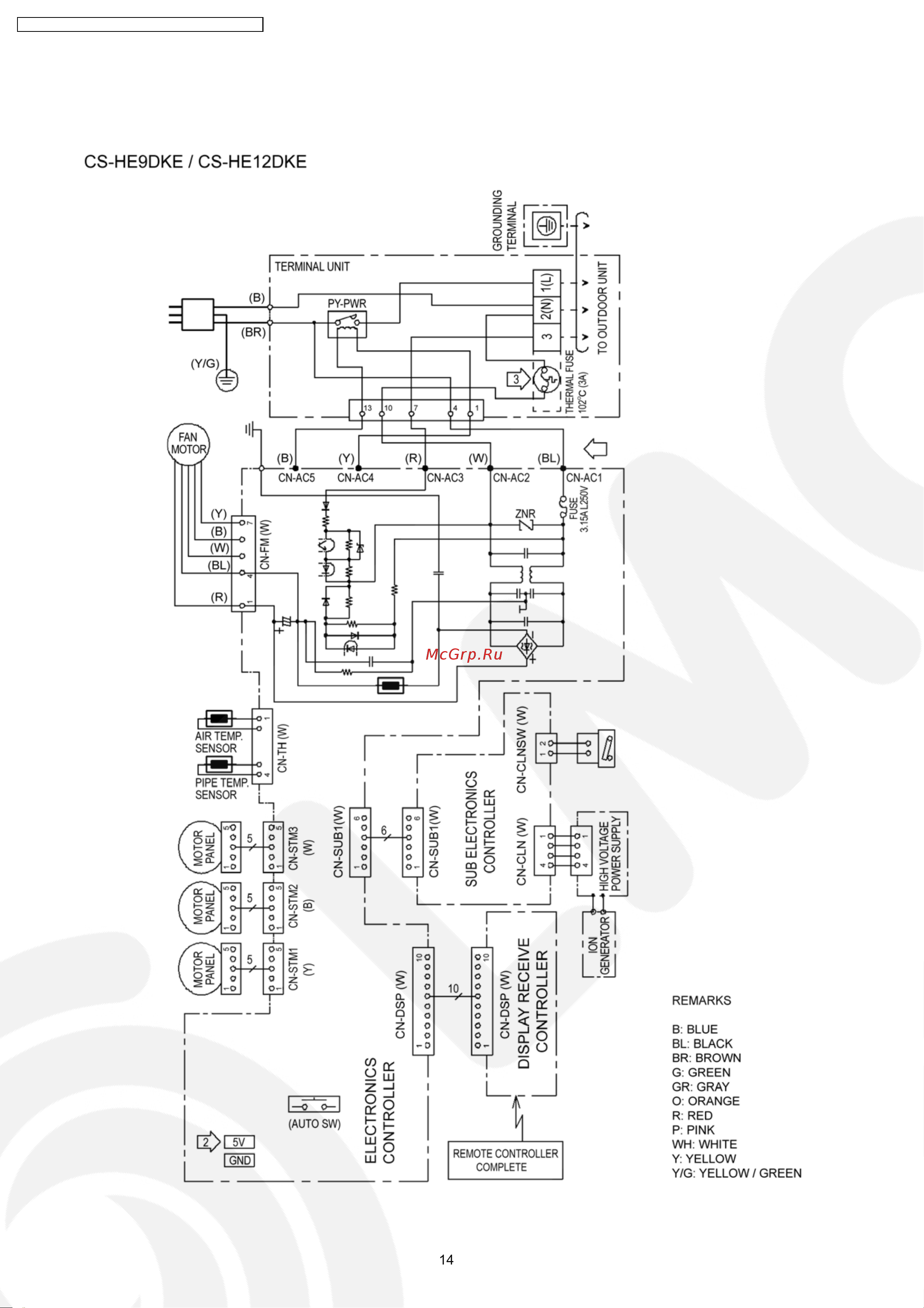 Panasonic CS-HE9DKE [14/88] Wiring diagram