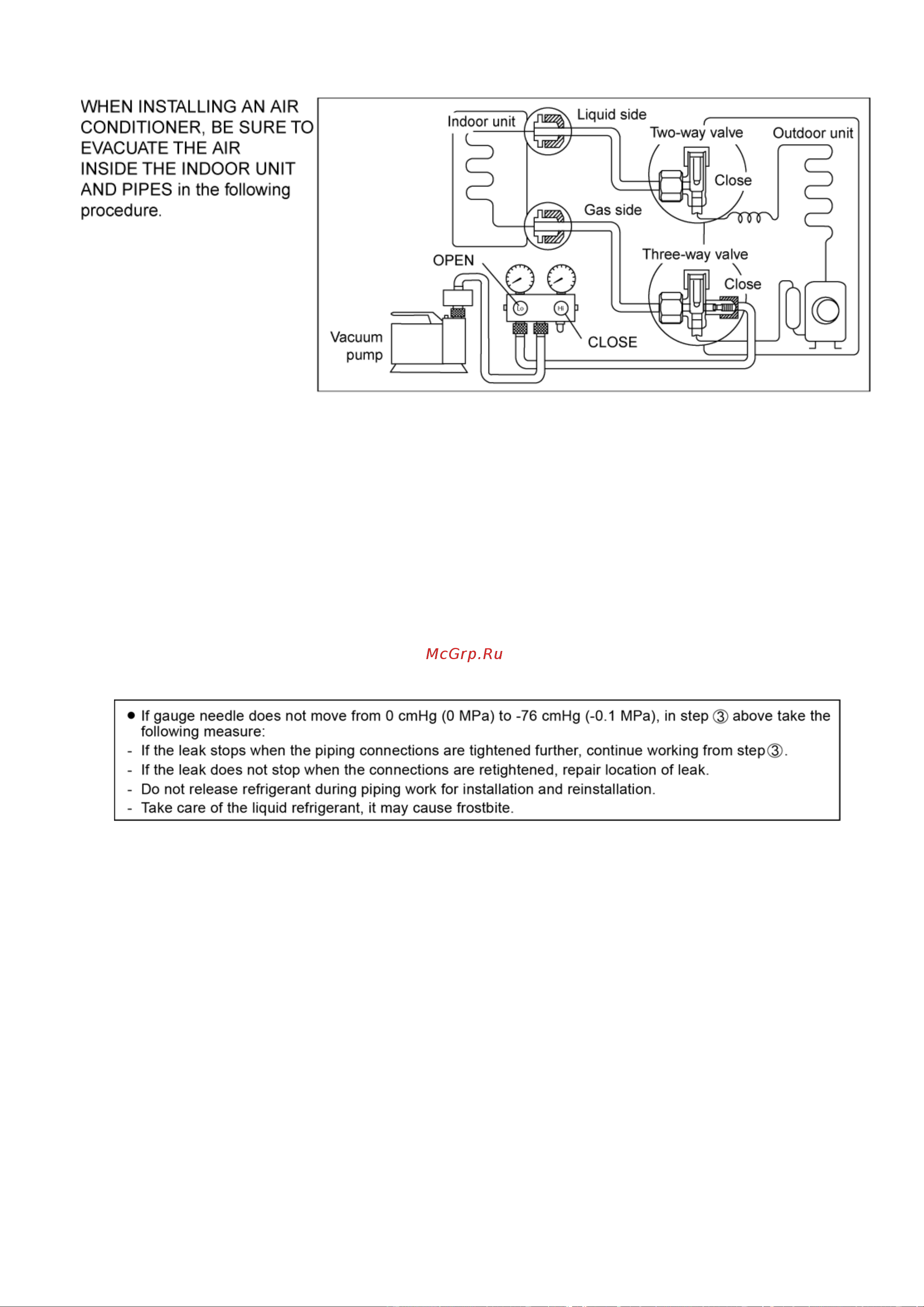 Panasonic CU-HE9NKE [31/110] Evacuation of the equipment