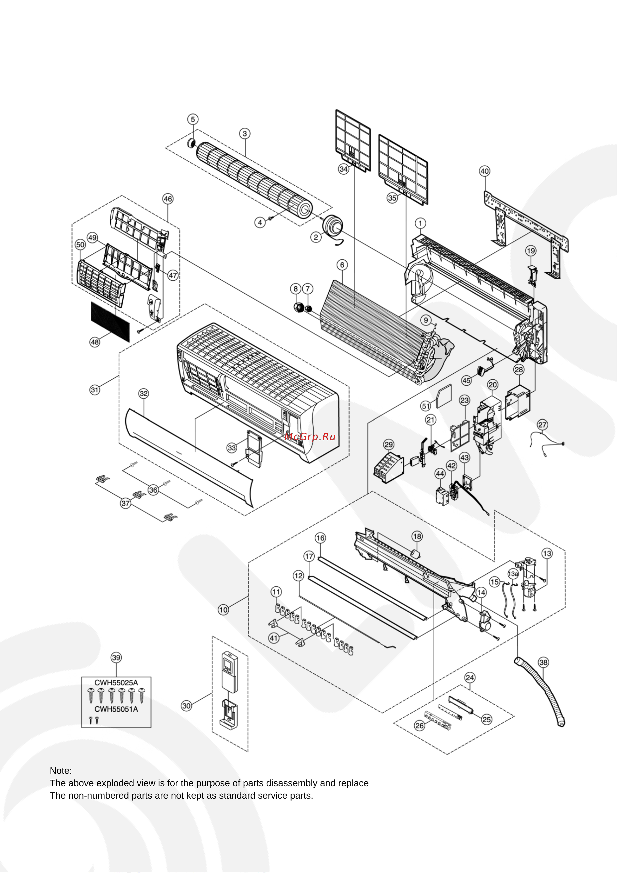 Panasonic CU-E28EKES [71/77] Exploded view and replacement parts list
