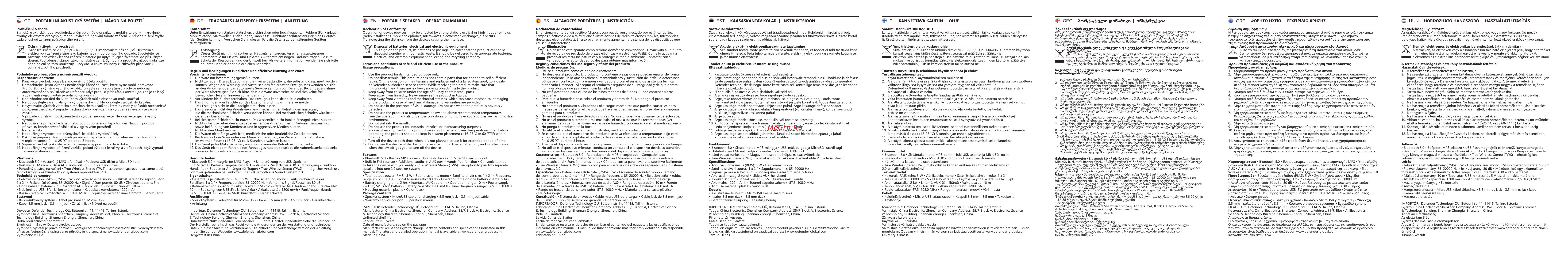 Defender G36 [3/4] Altavoces portátiles instrucción