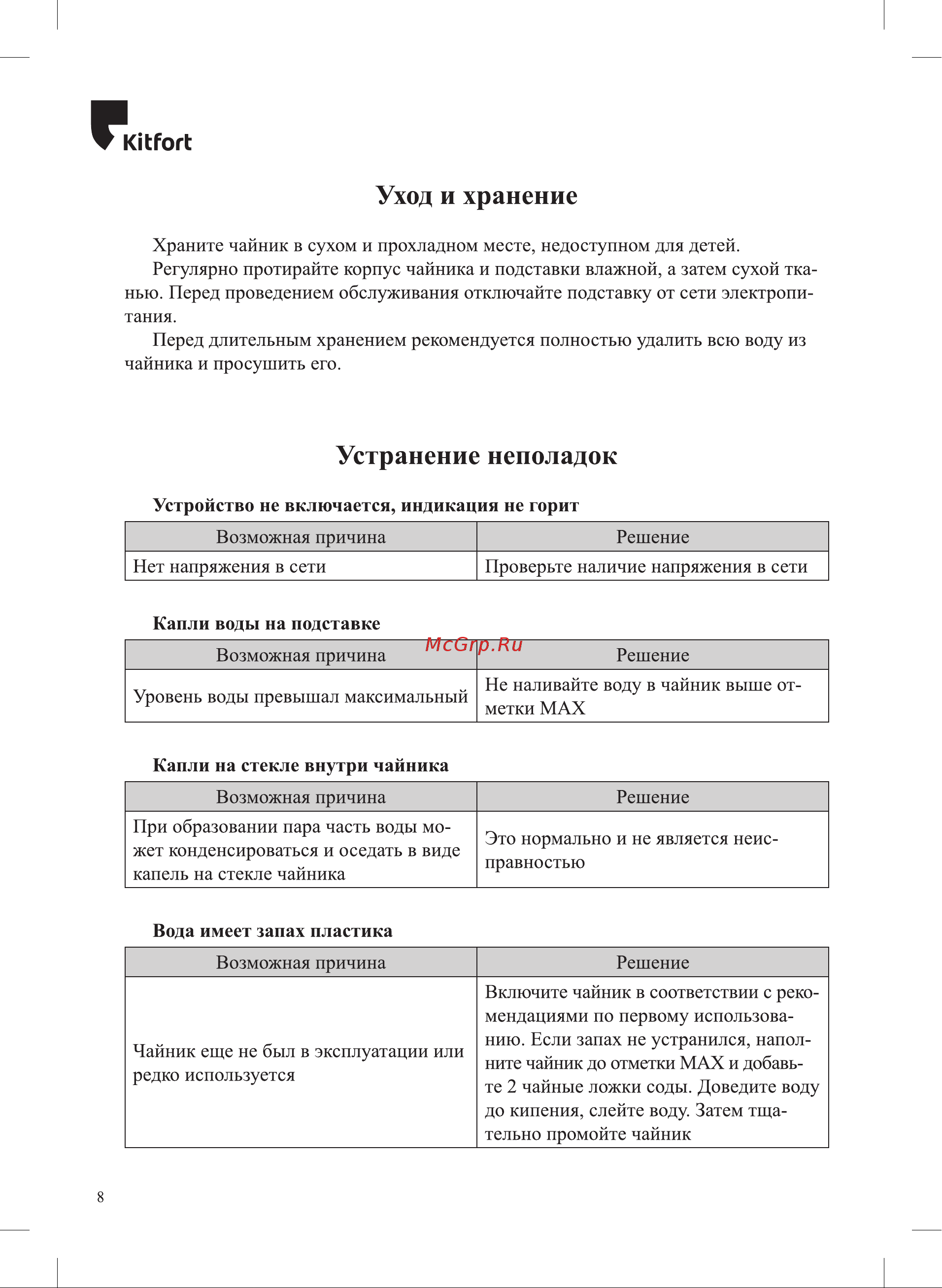 Kitfort KT-6124-5 Инструкция по эксплуатации онлайн [8/16] 627734
