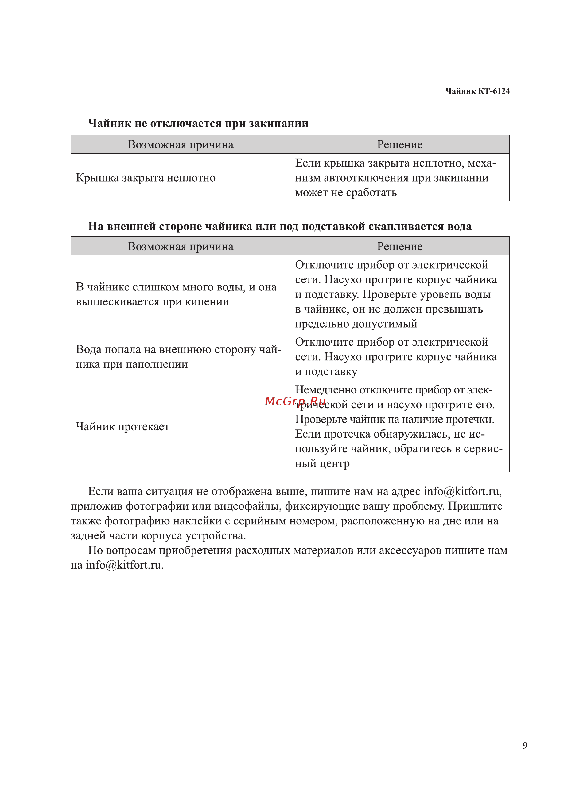 Kitfort KT-6124-2 Инструкция по эксплуатации онлайн [9/16] 627731