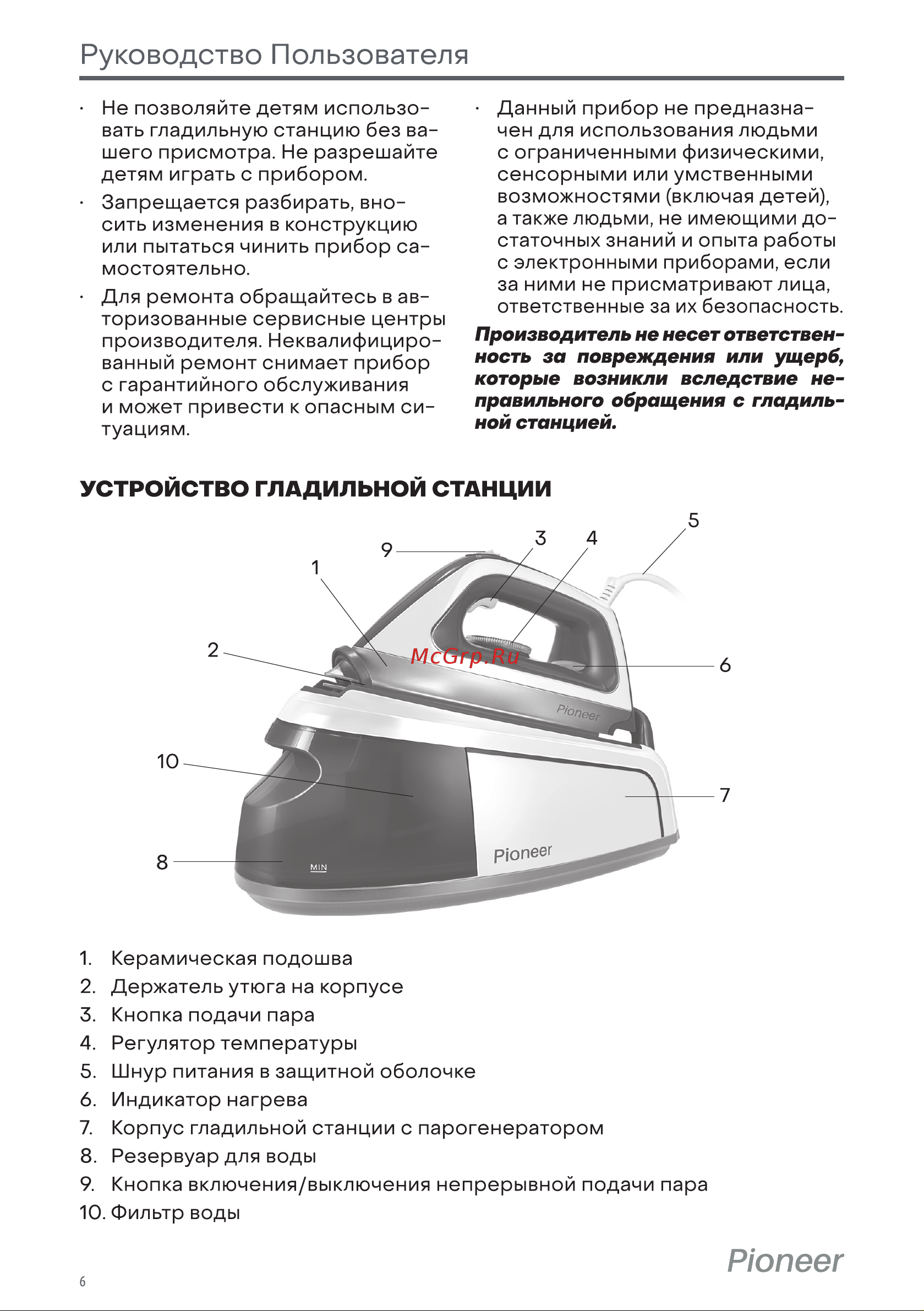 Pioneer SI3001 Инструкция по эксплуатации онлайн [6/16] 628109