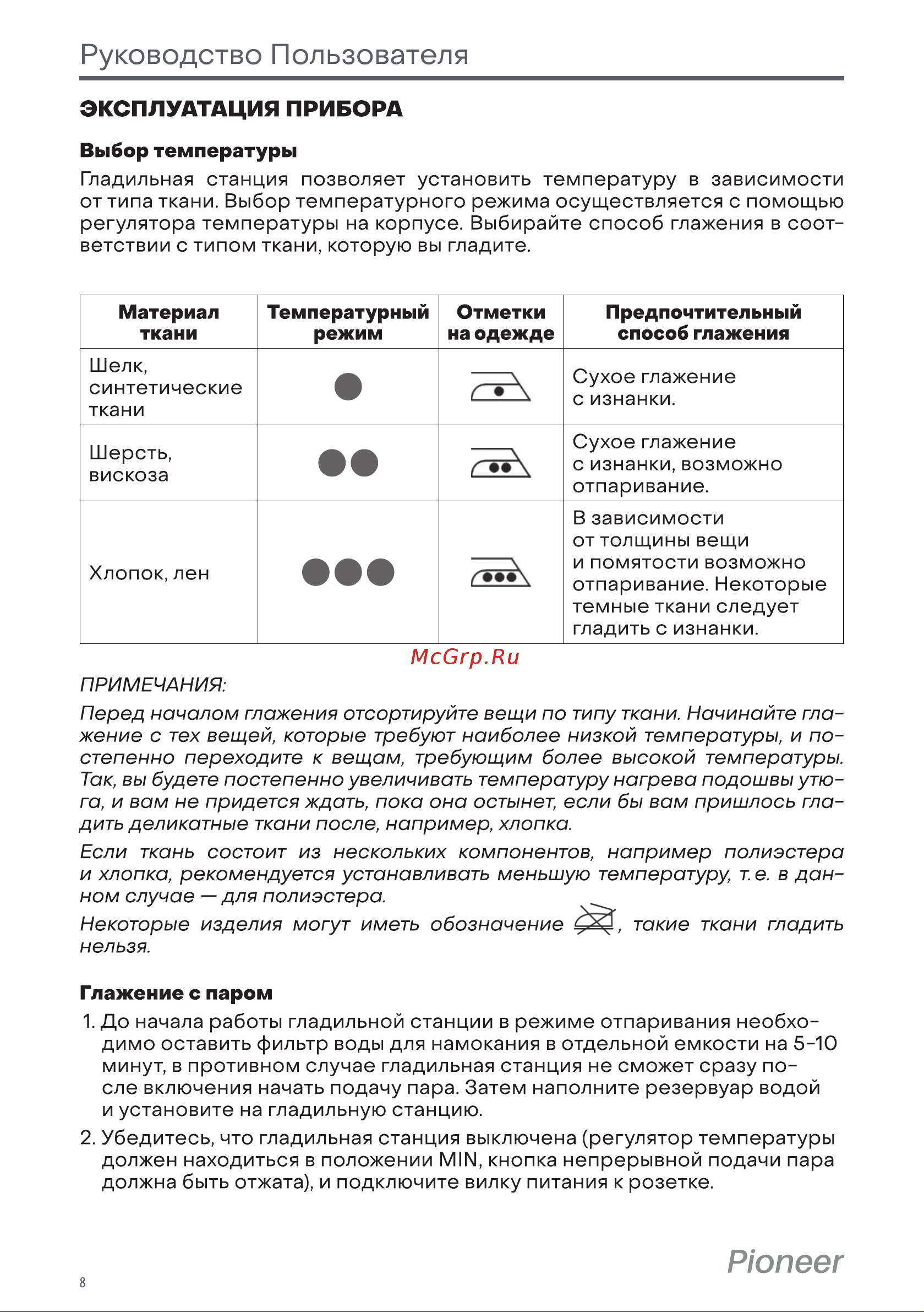 Pioneer SI3001 Инструкция по эксплуатации онлайн [8/16] 628109