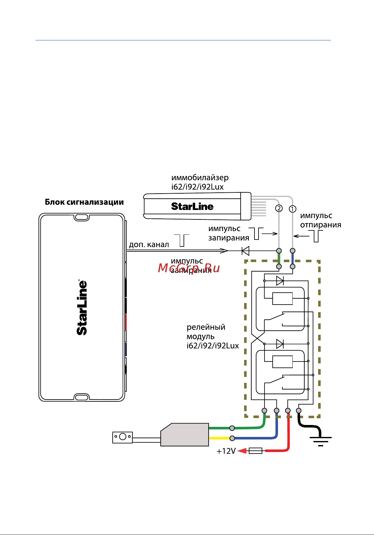 Starline L11+ [12/16] Управление замком капота starline l11 l11 или l10