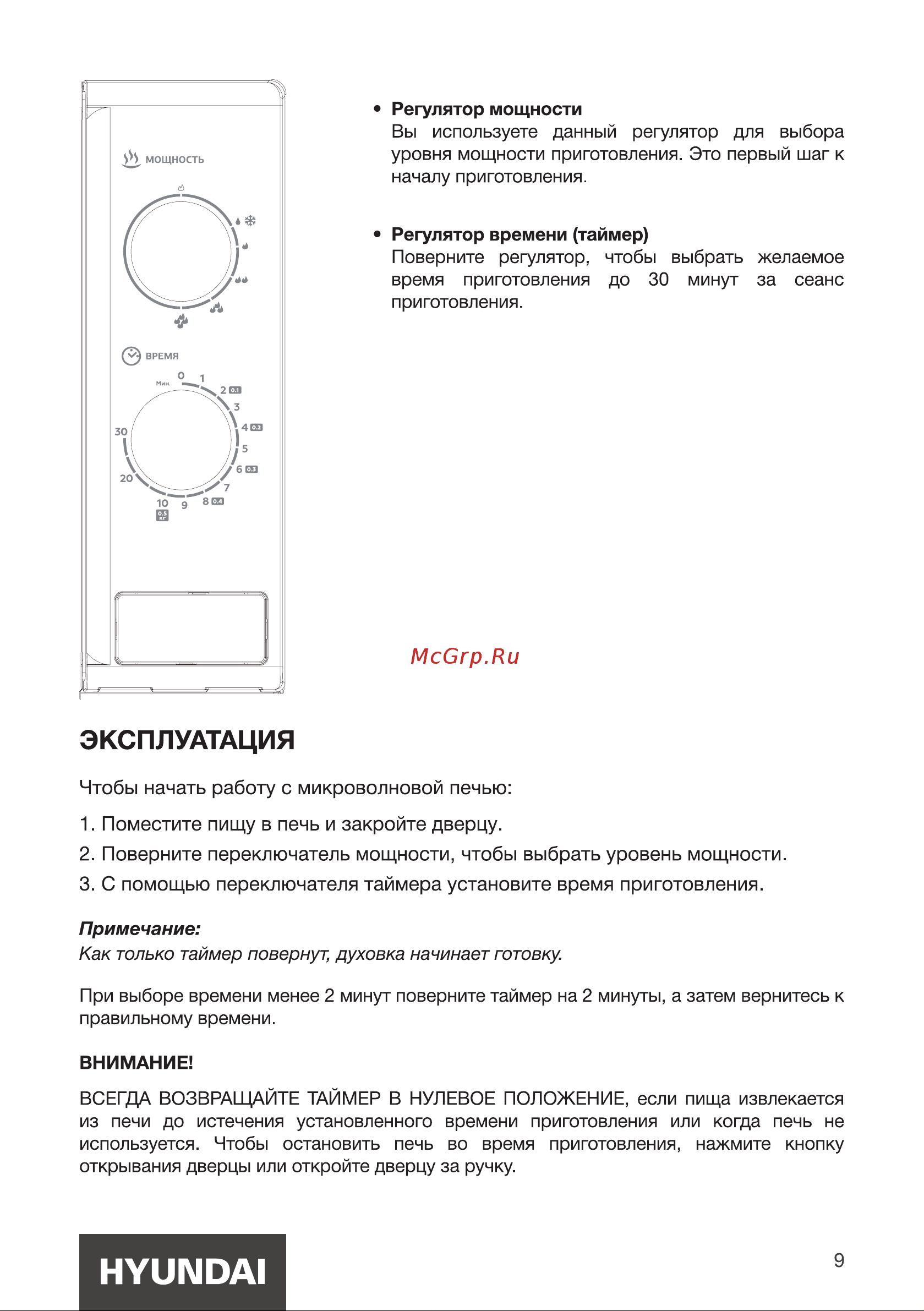 Hyundai HYM-M2048 [9/16] Эксплуатация