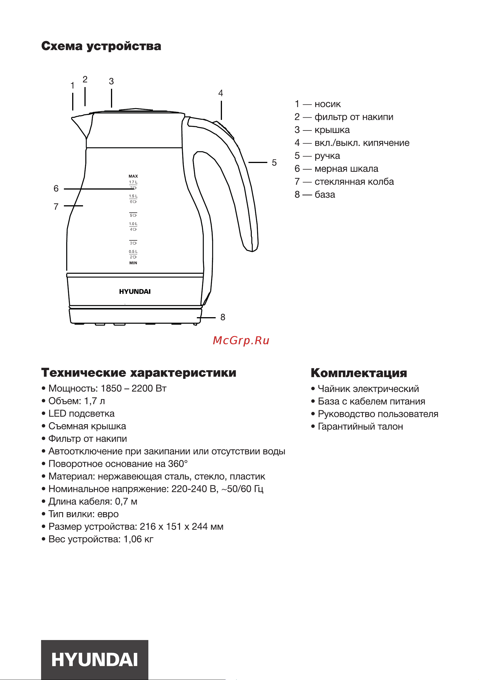 Hyundai HYK-G3802 Инструкция по эксплуатации онлайн [5/12] 628676