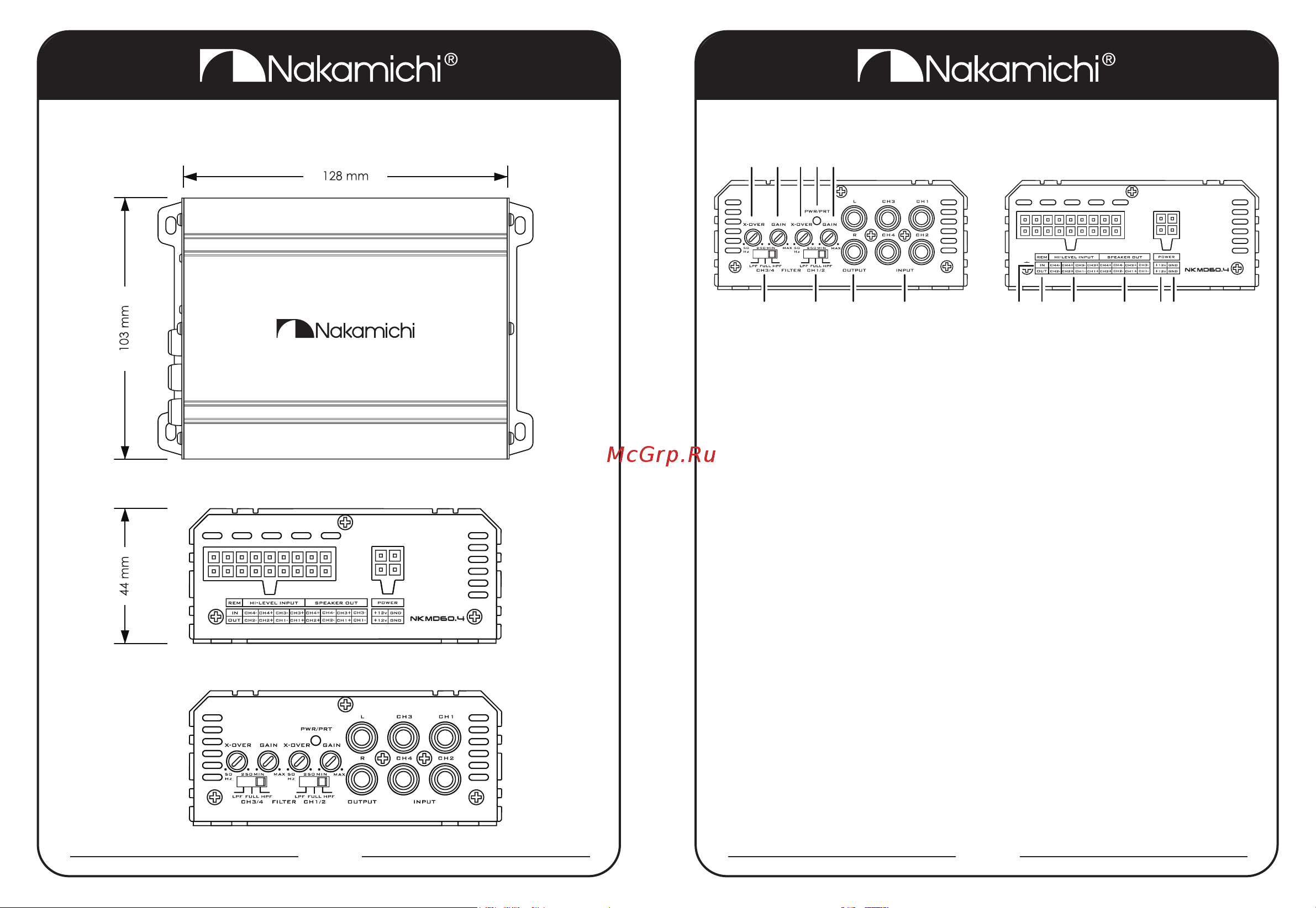 Nakamichi NKMD60.4 [3/7] Внешний вид и размеры мм панель управления