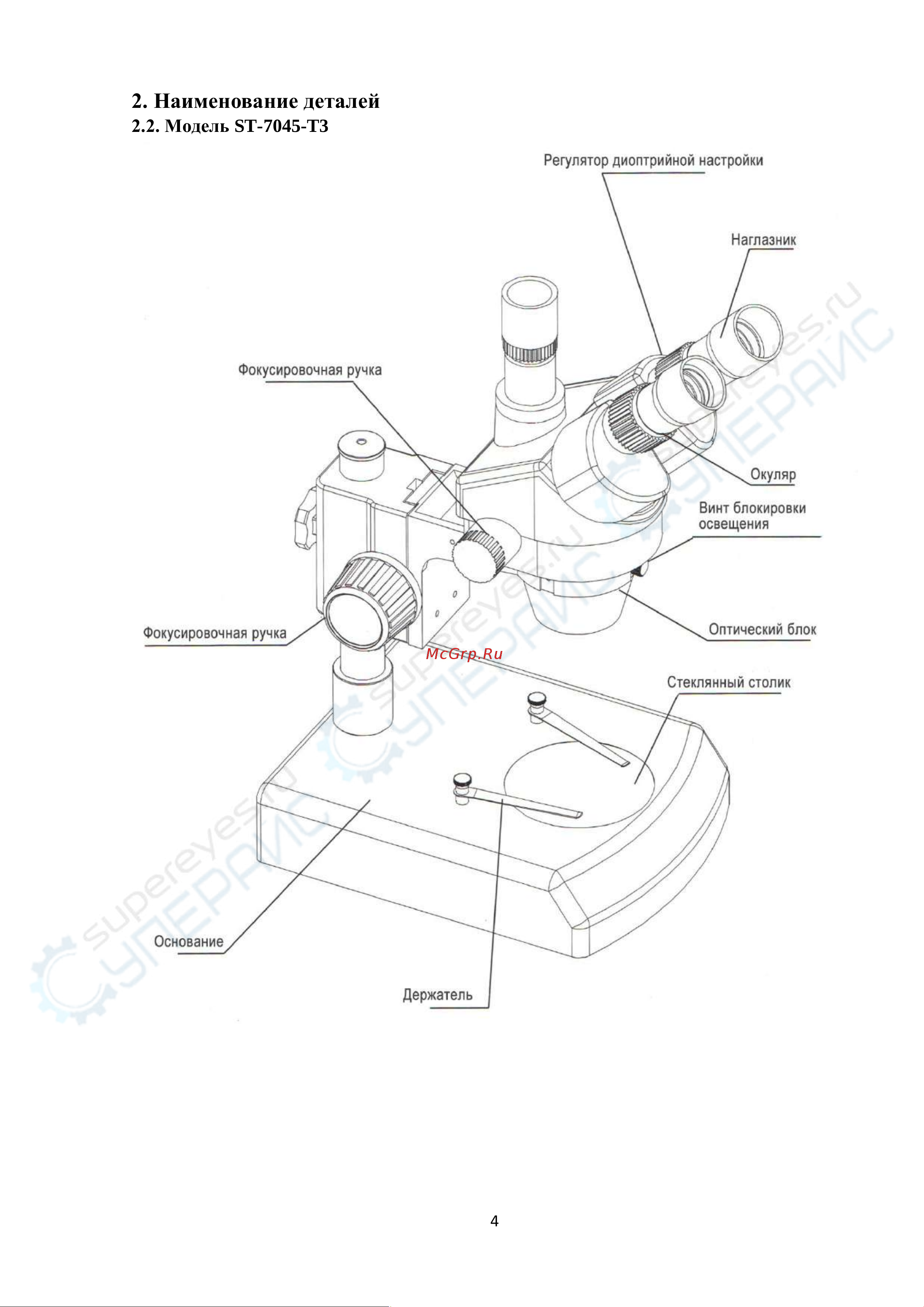 Crystallite ST-7045 [4/12] Наименование деталей